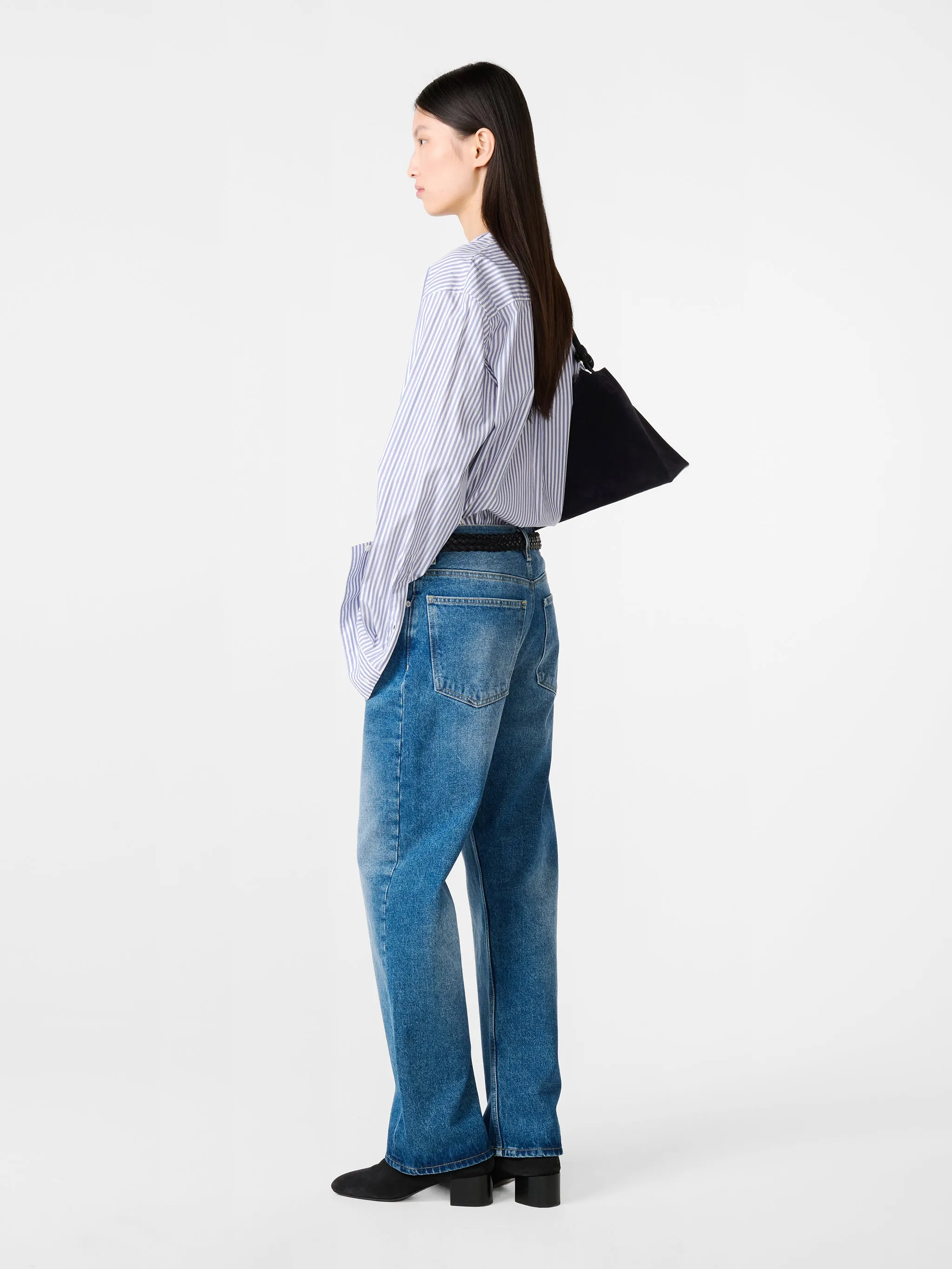 Cici Bold Stripe Shirt in Blue / White sold by Studio Nicholson product image thumbnail 4