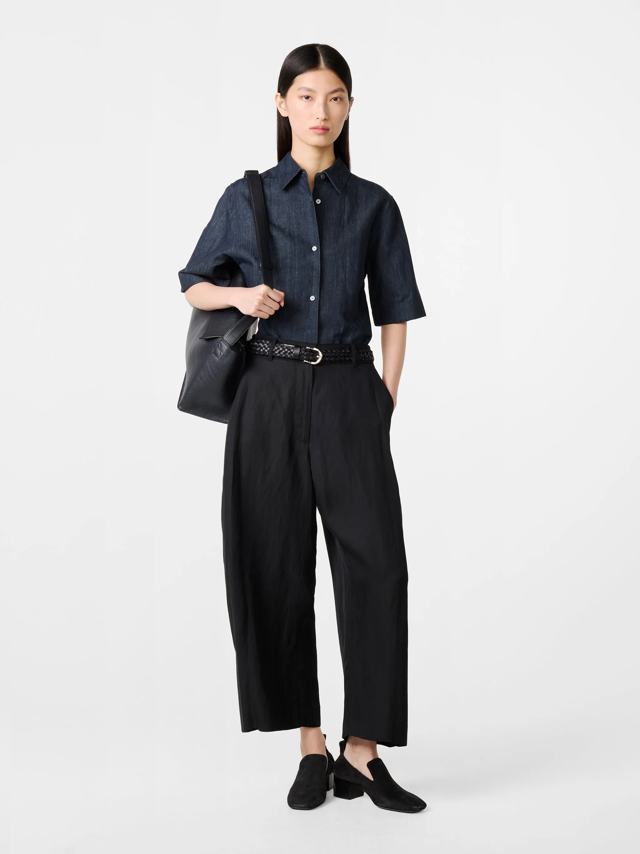 Chalco Linen Pant in Black sold by Studio Nicholson