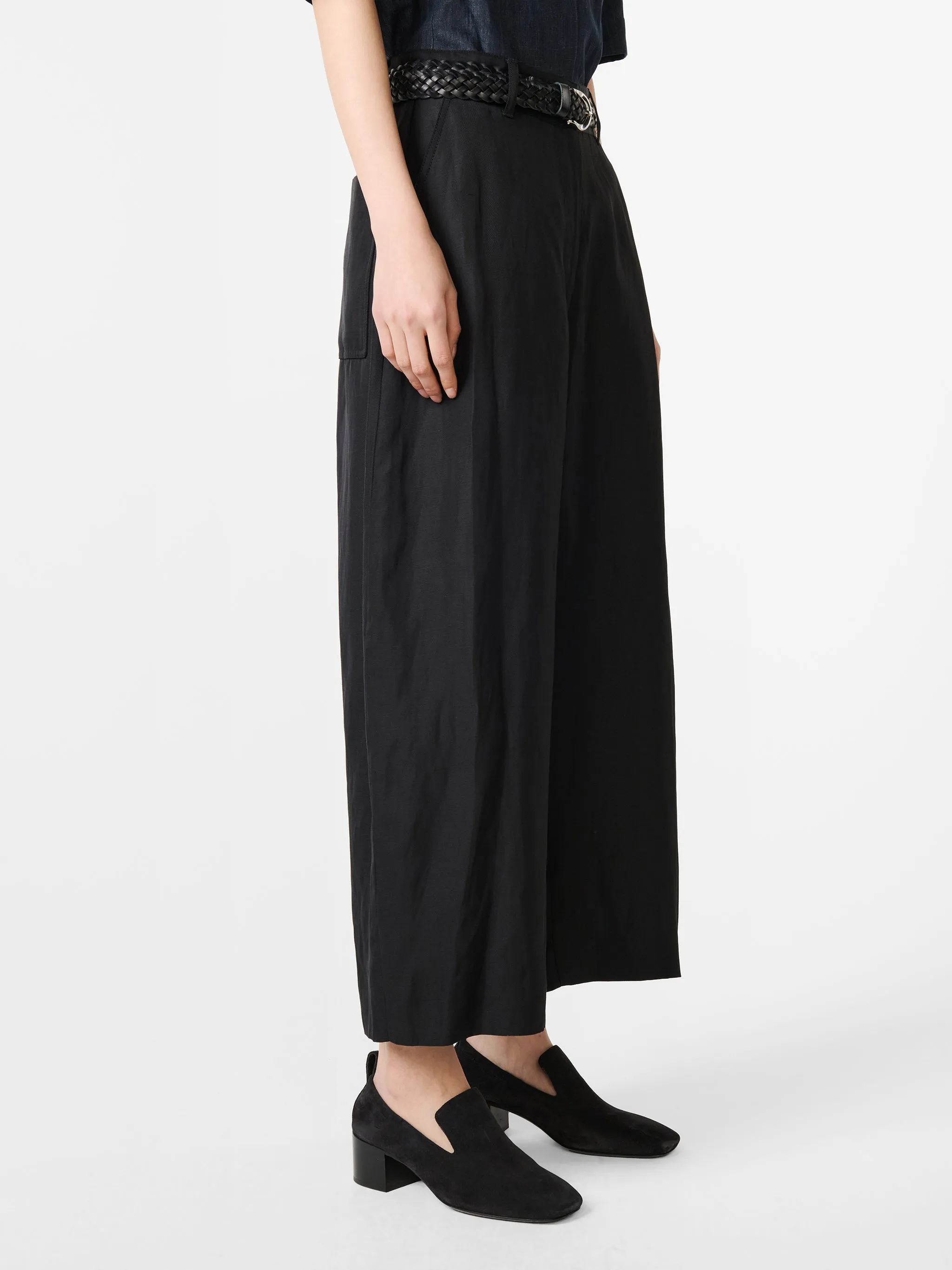 Chalco Linen Pant in Black sold by Studio Nicholson product image thumbnail 5