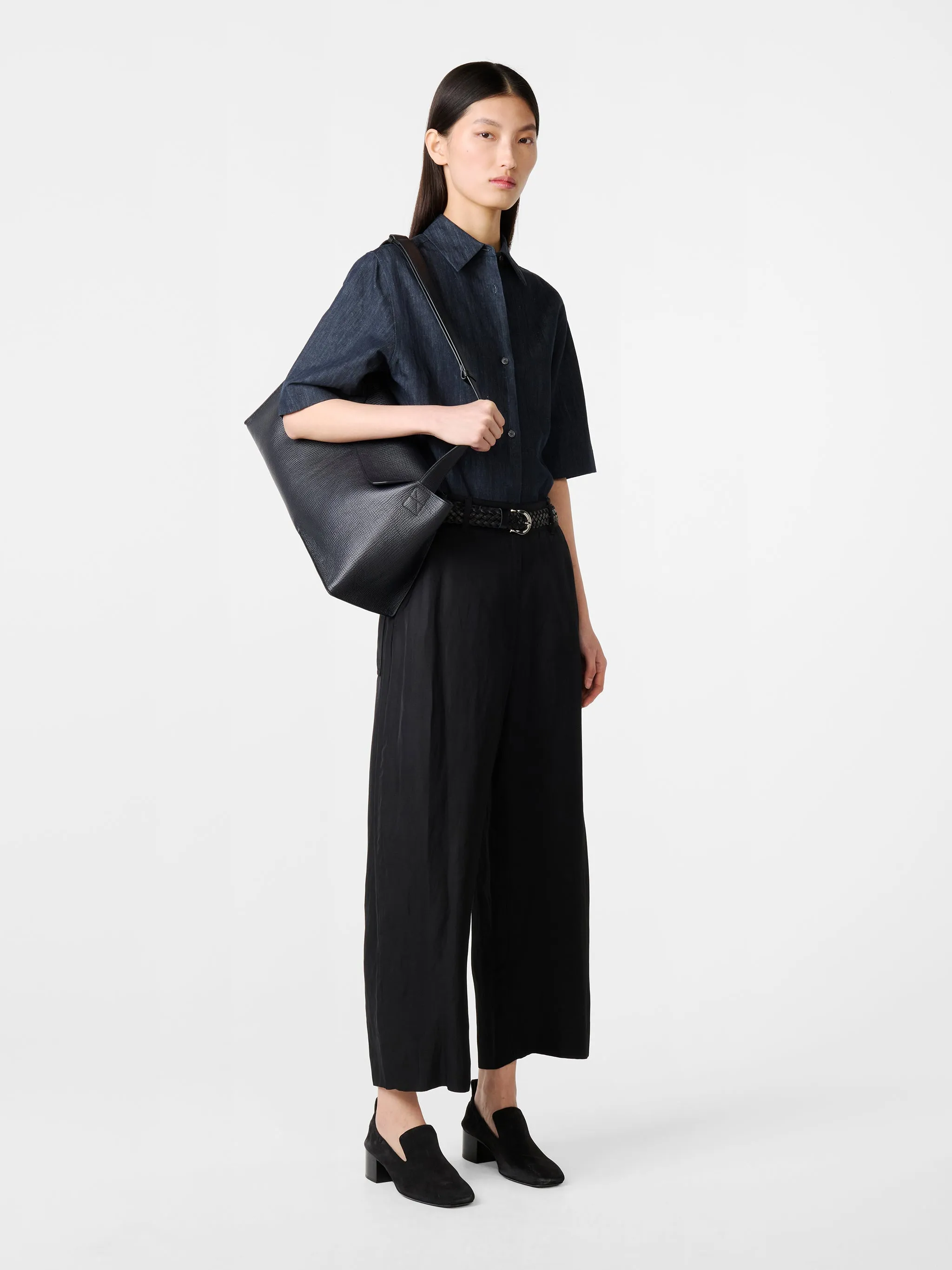 Chalco Linen Pant in Black sold by Studio Nicholson product image thumbnail 2