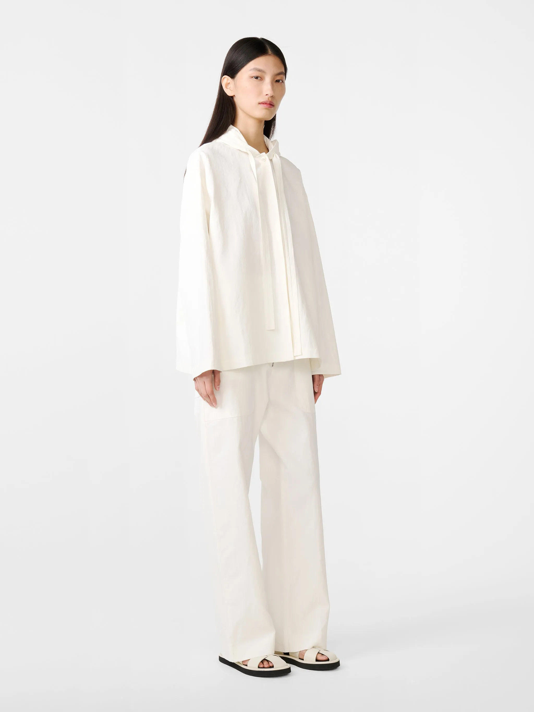 Belleri Linen Jacket in Milk sold by Studio Nicholson product image thumbnail 5