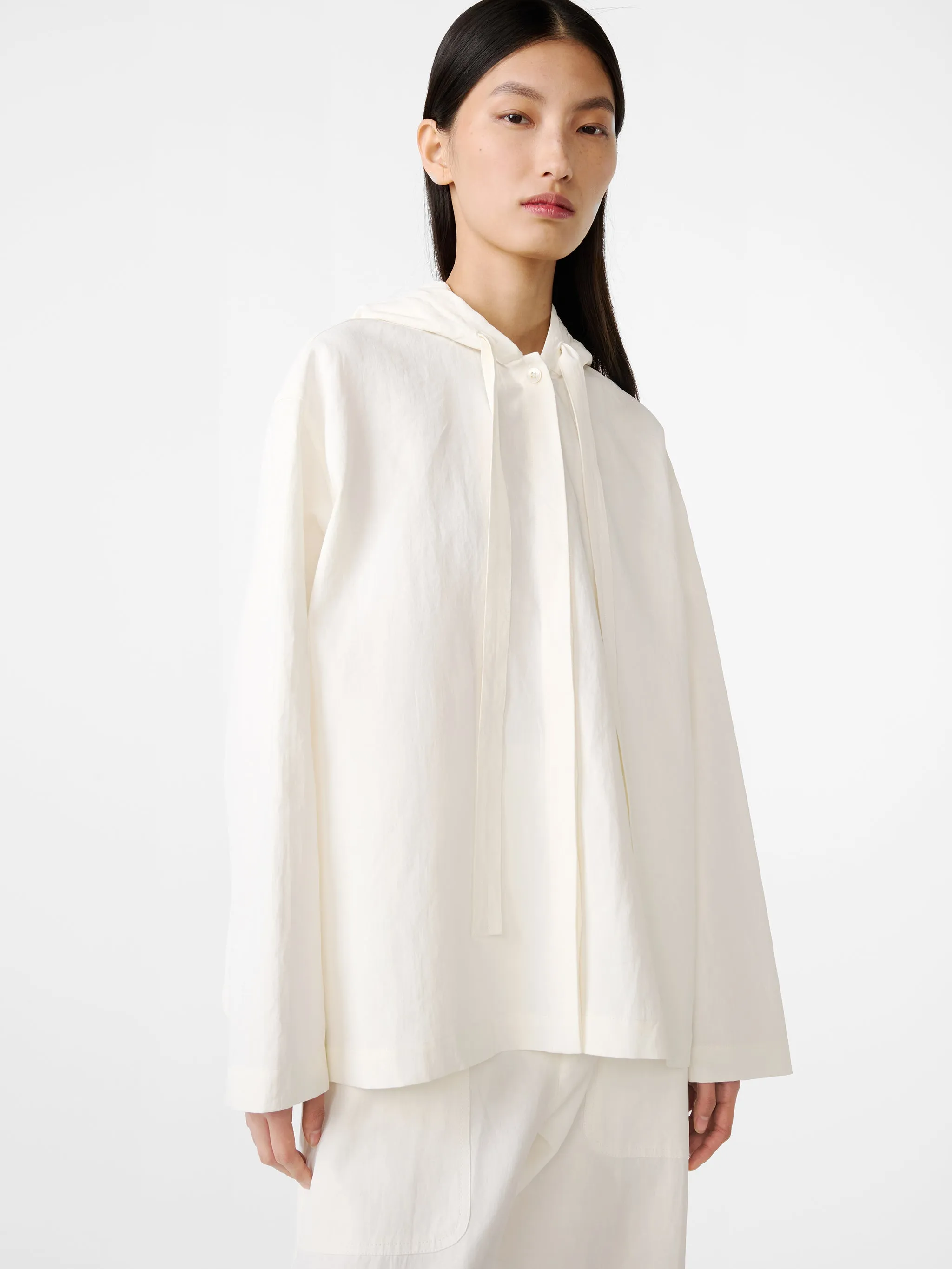 Belleri Linen Jacket in Milk sold by Studio Nicholson product image thumbnail 3