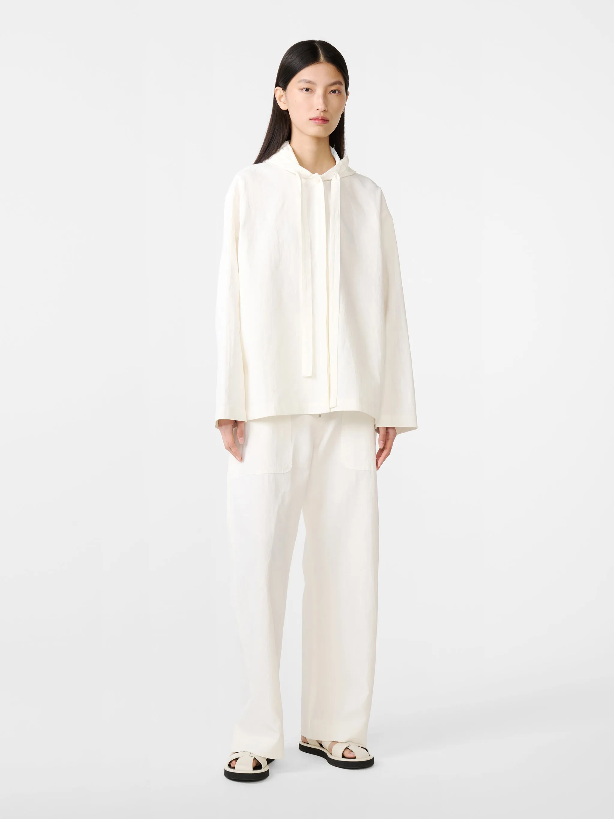 Belleri Linen Jacket in Milk sold by Studio Nicholson product image thumbnail 4