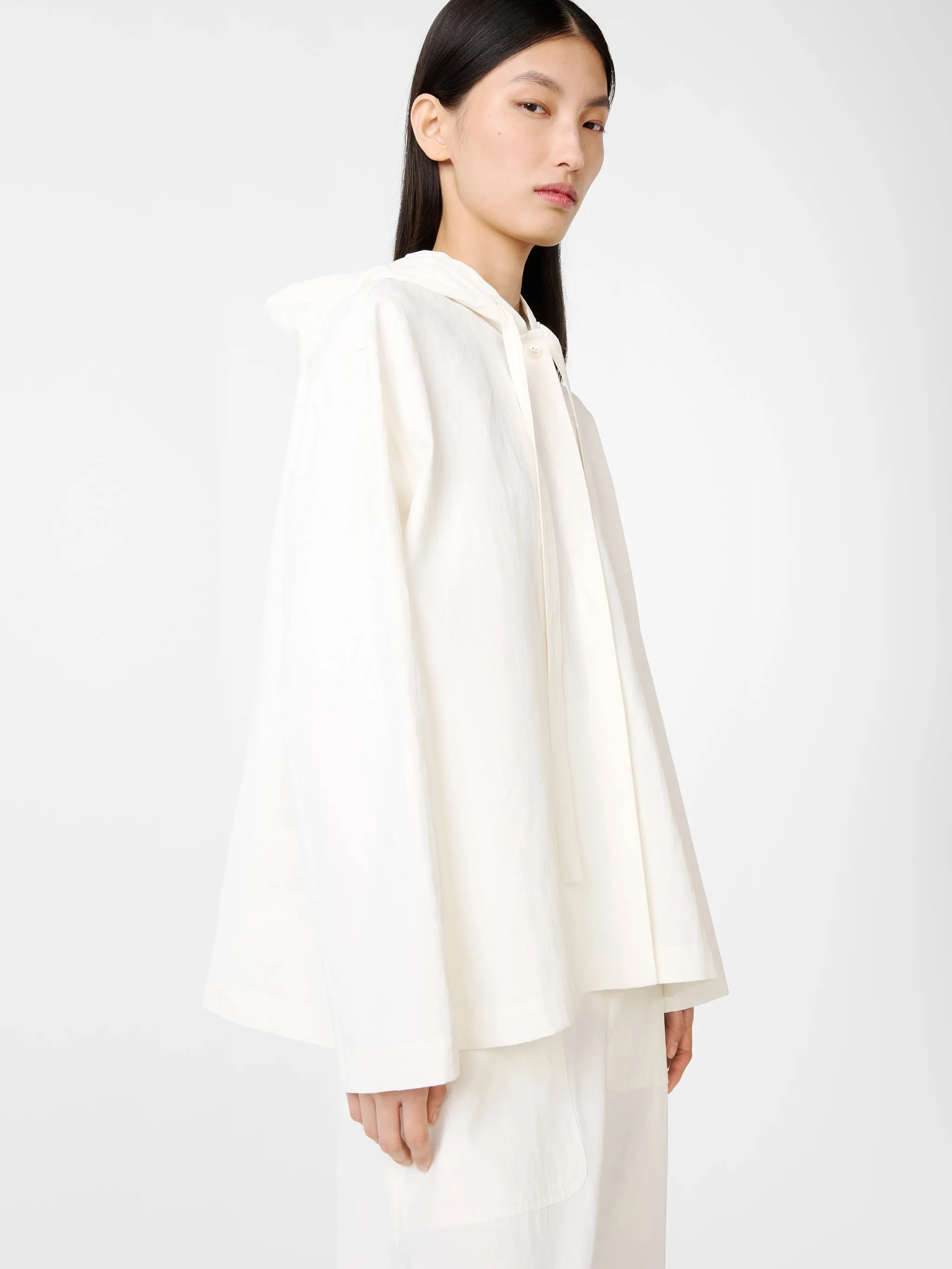 Belleri Linen Jacket in Milk sold by Studio Nicholson