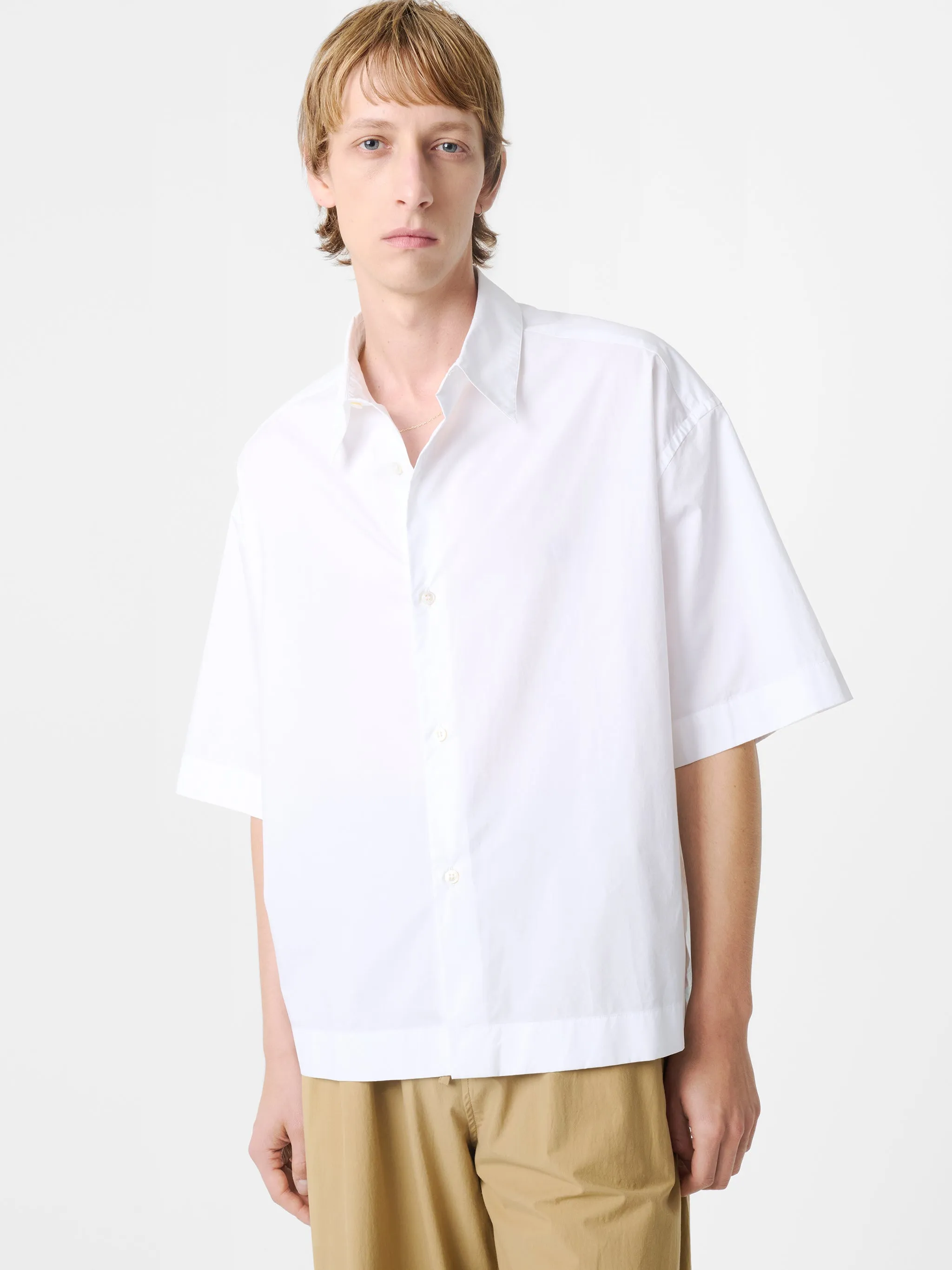 Sanko Shirt in Optic White sold by Studio Nicholson
