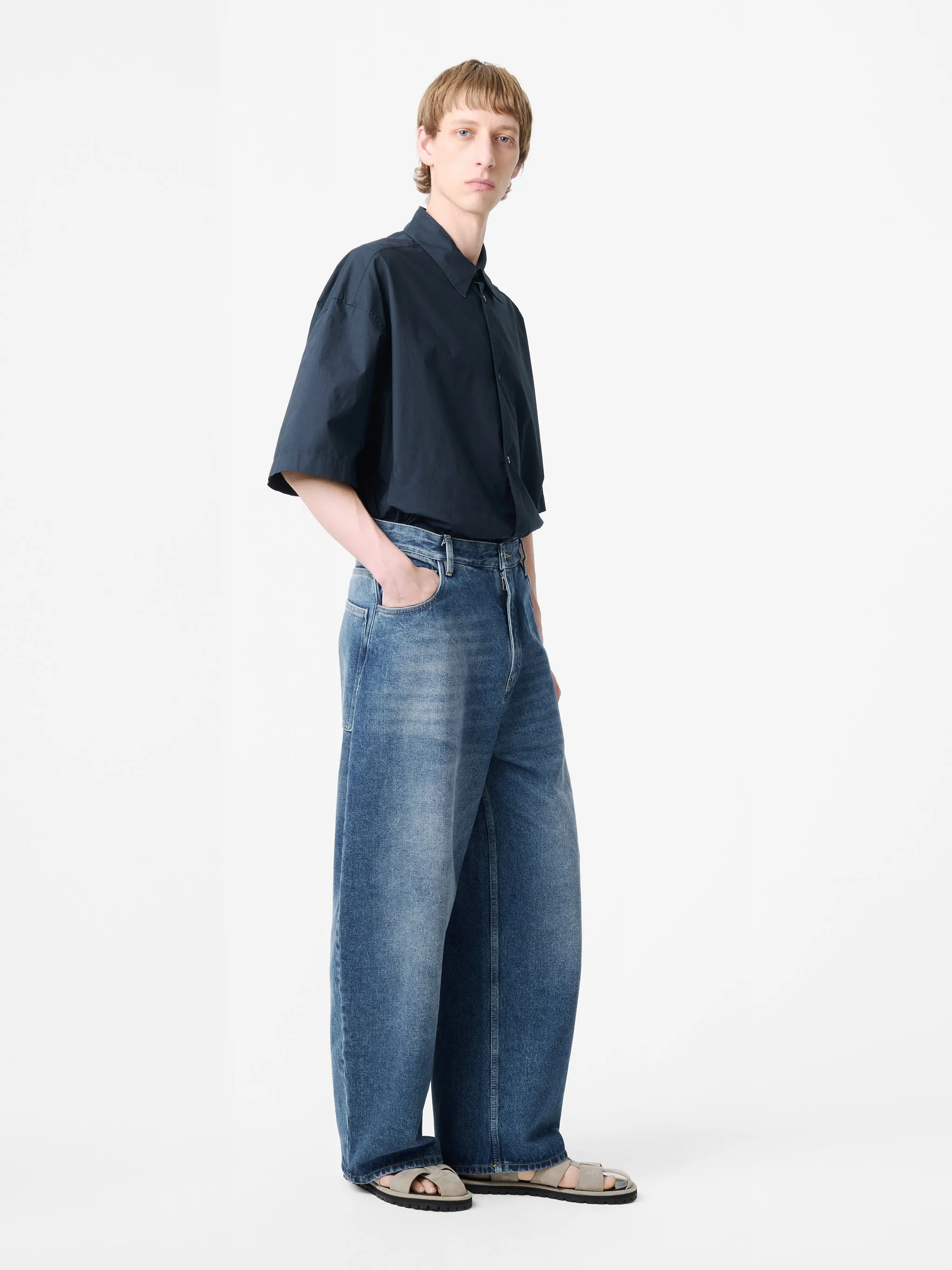 Paolo Denim Pant in Worn Wash Indigo sold by Studio Nicholson product image thumbnail 3