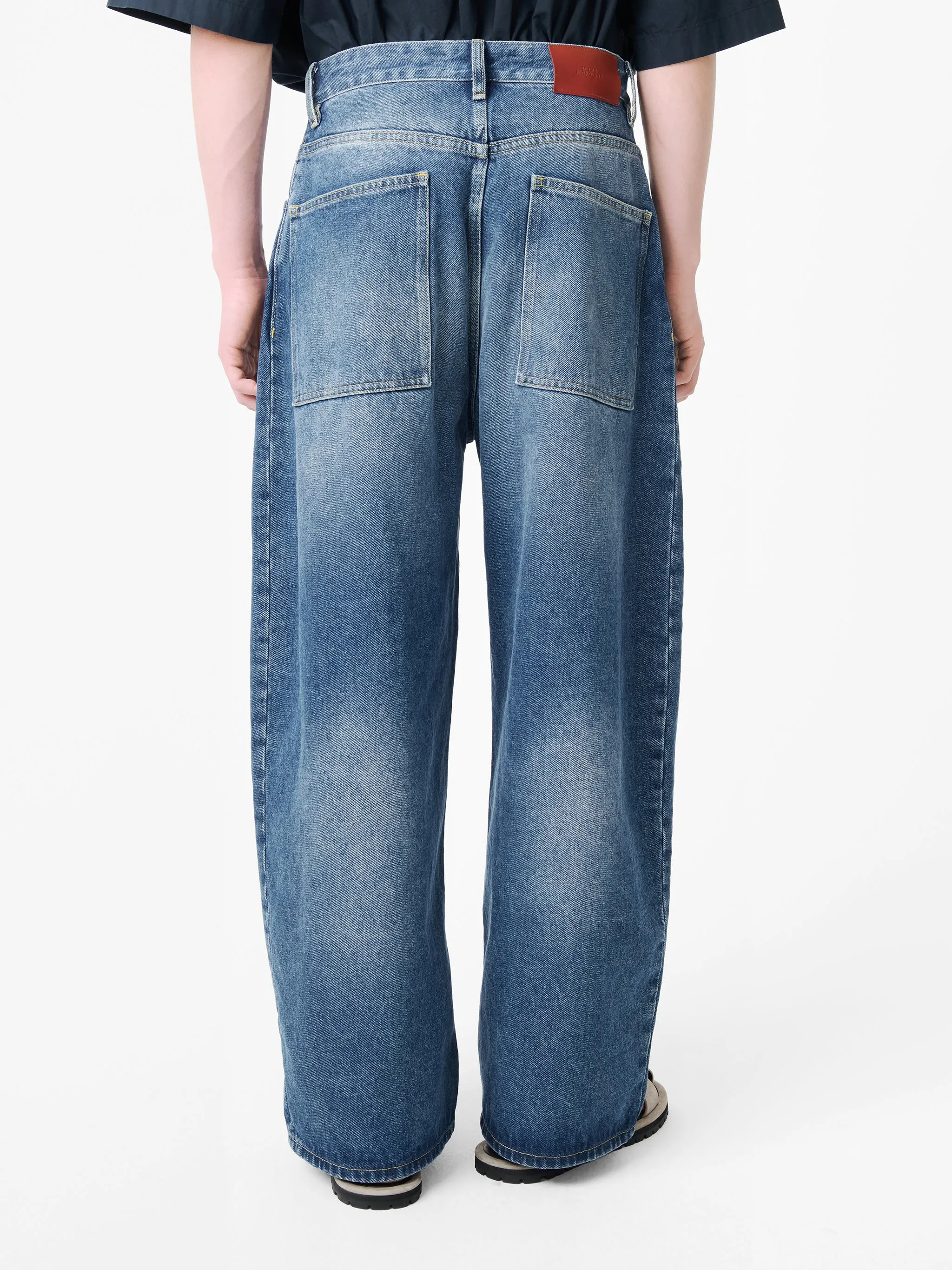 Paolo Denim Pant in Worn Wash Indigo sold by Studio Nicholson product image thumbnail 4