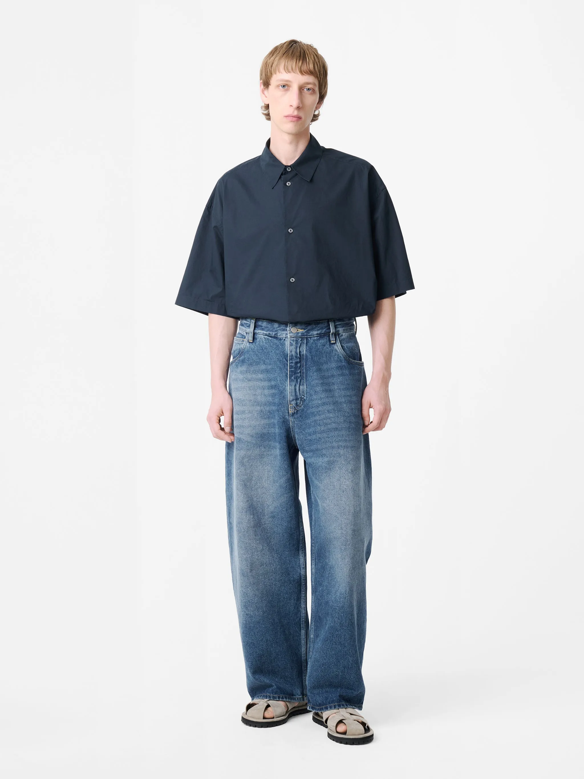 Paolo Denim Pant in Worn Wash Indigo sold by Studio Nicholson
