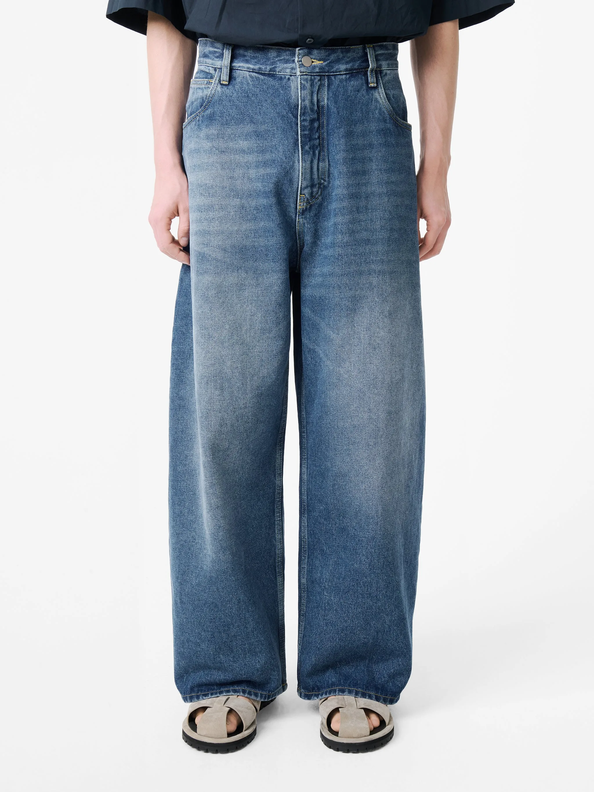 Paolo Denim Pant in Worn Wash Indigo sold by Studio Nicholson product image thumbnail 5