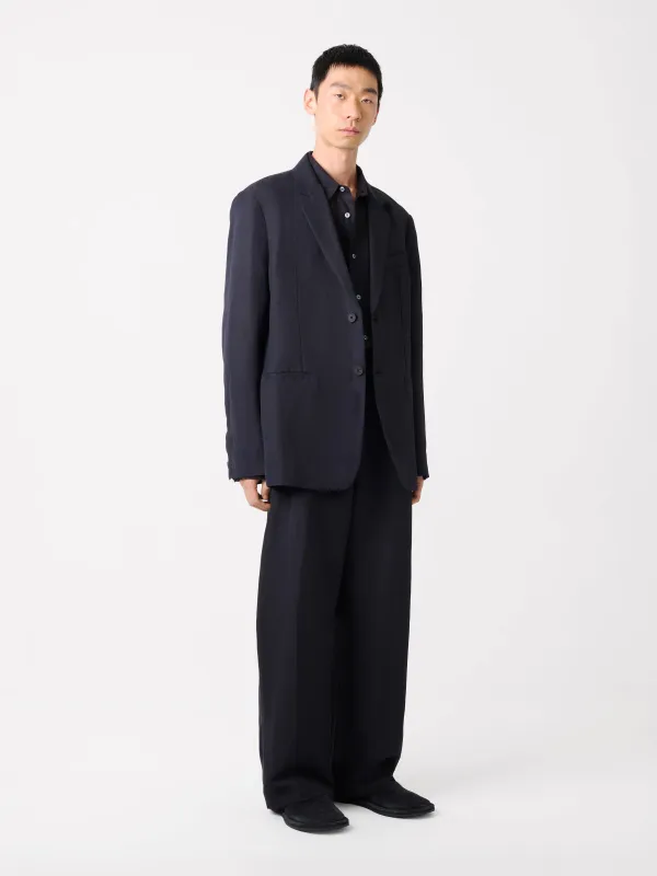 Roversi Linen Jacket in Darkest Navy made by Studio Nicholson