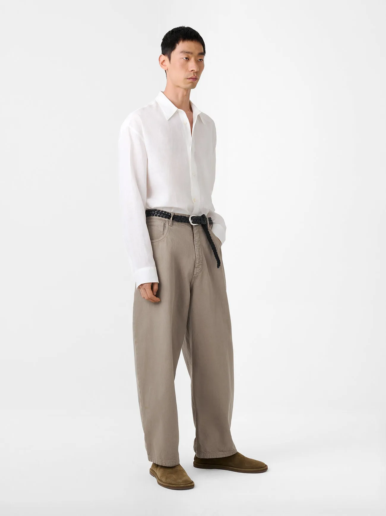 Rafe Linen Shirt in Milk sold by Studio Nicholson product image thumbnail 3