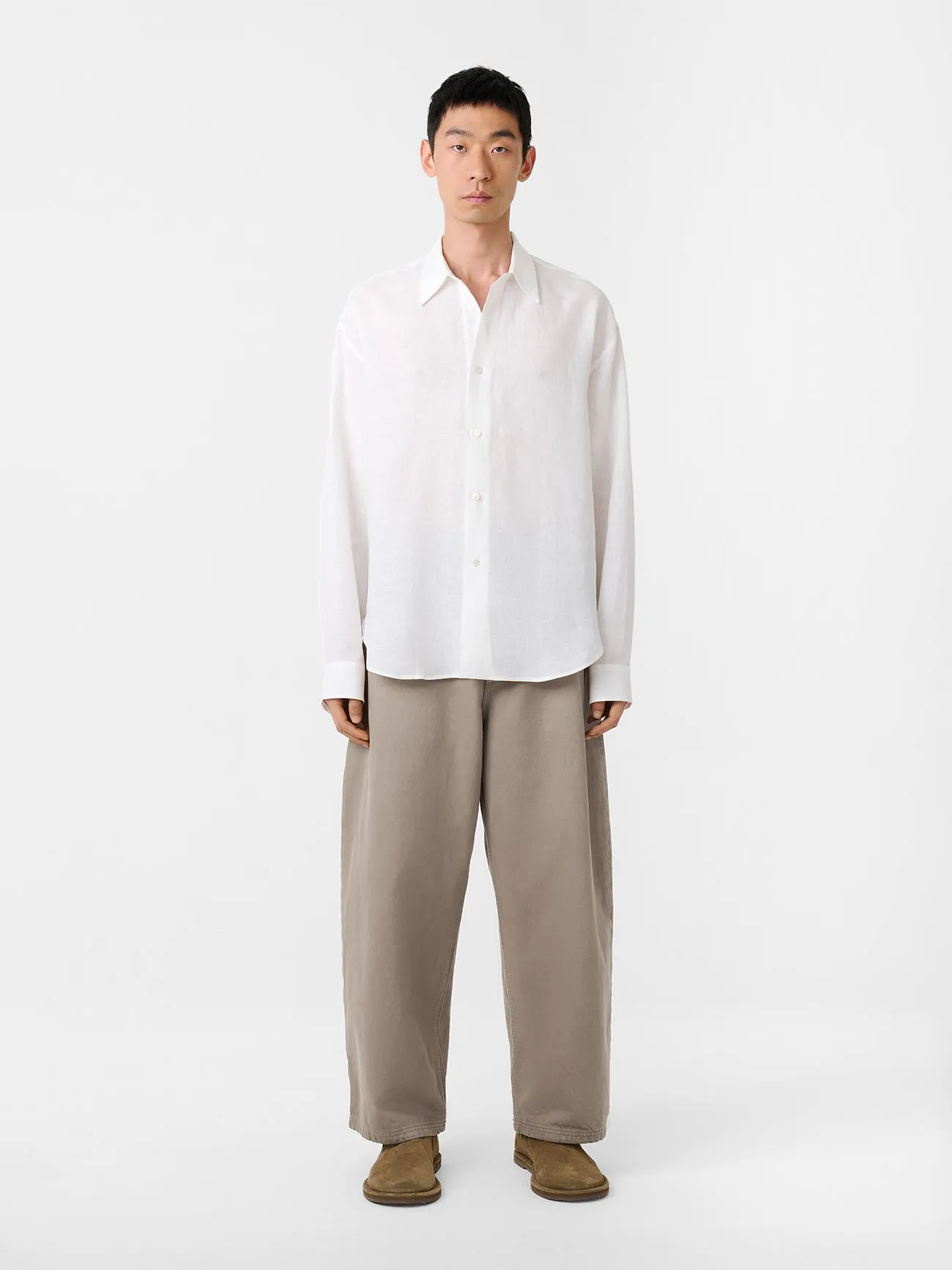 Rafe Linen Shirt in Milk sold by Studio Nicholson product image thumbnail 2