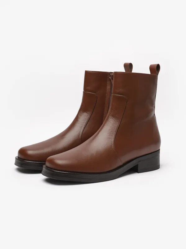 Men's Square Boot in Whiskey sold by Studio Nicholson
