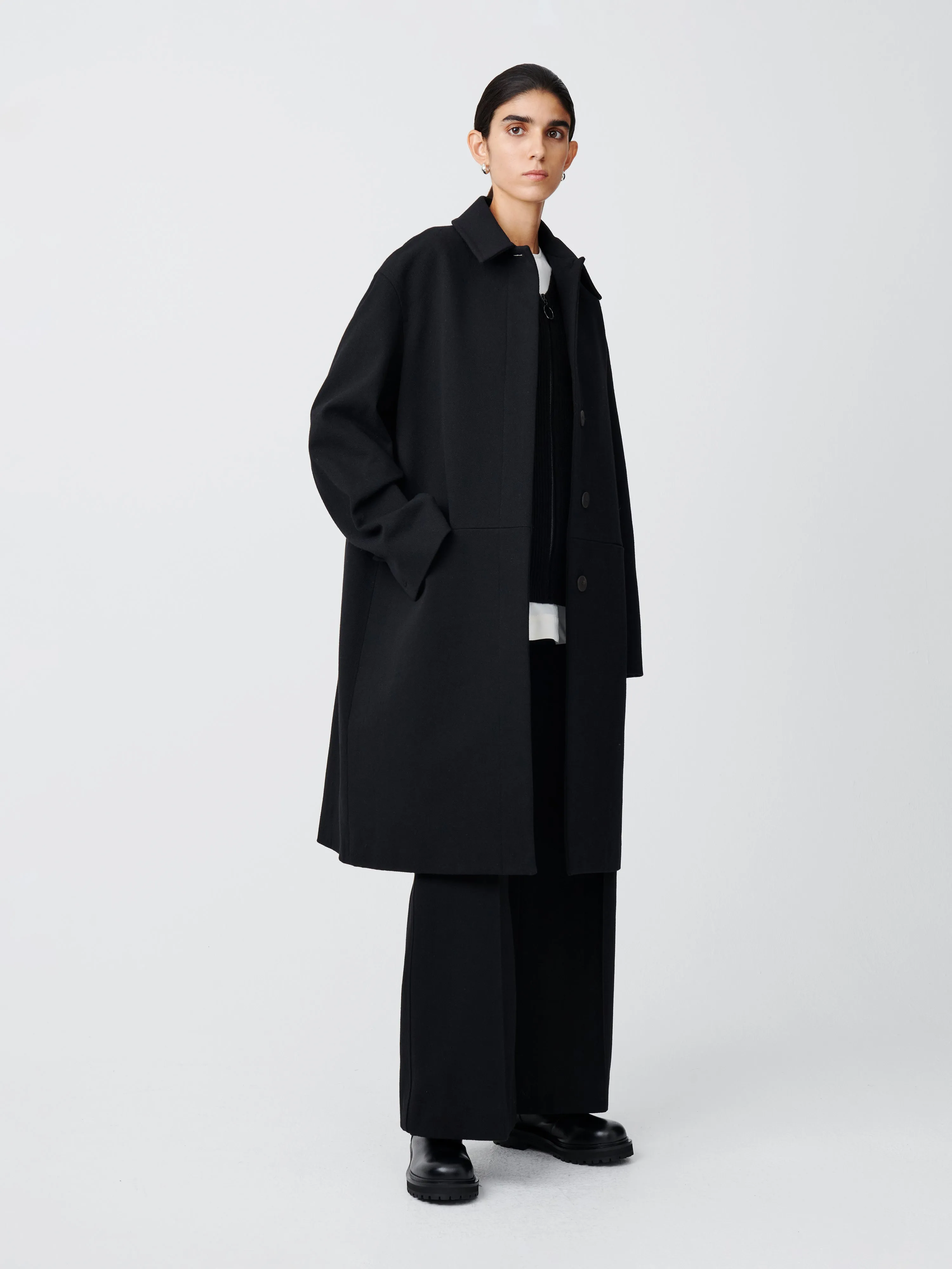 Ness Coat in Black sold by Studio Nicholson product image thumbnail 2