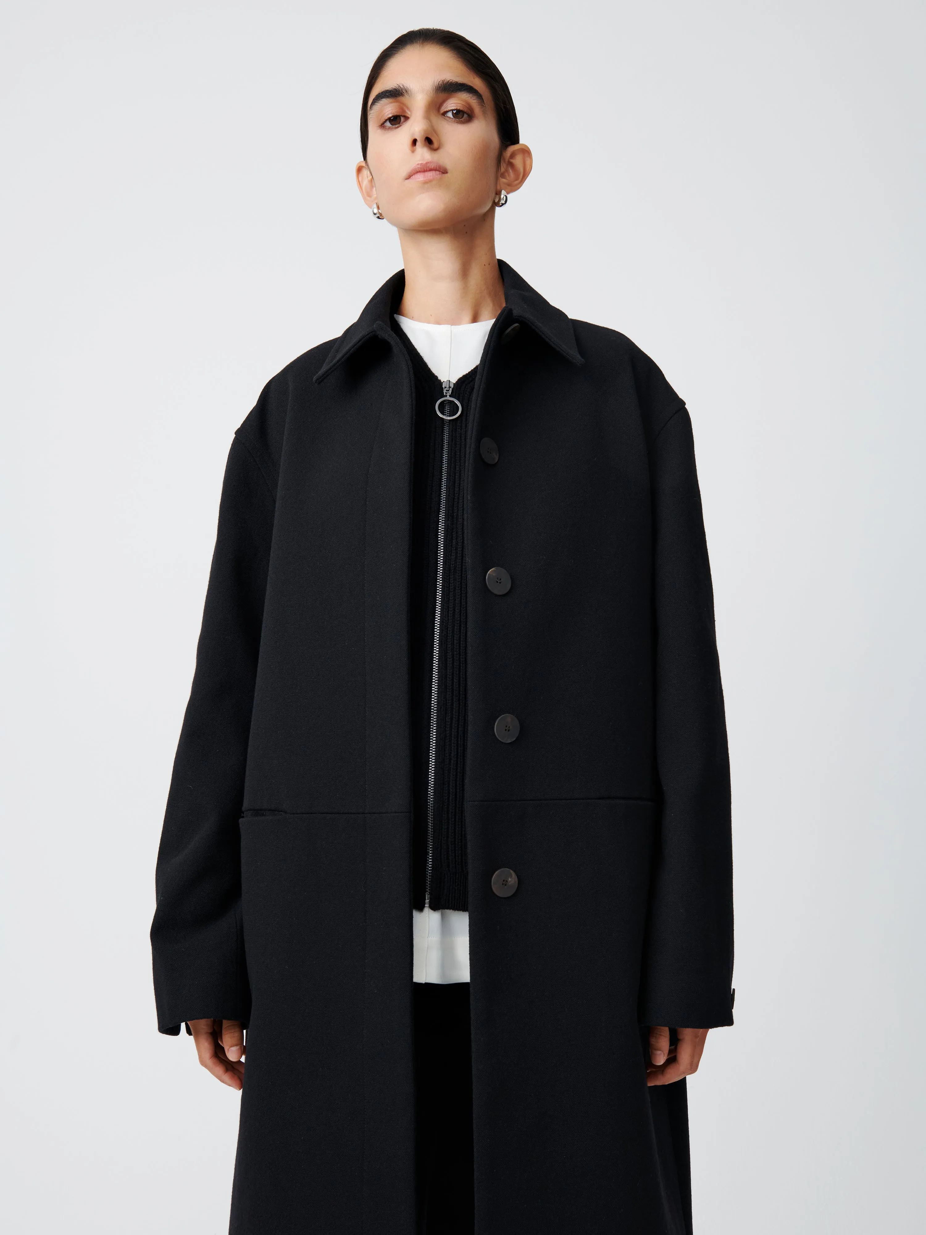 Ness Coat in Black sold by Studio Nicholson product image thumbnail 5
