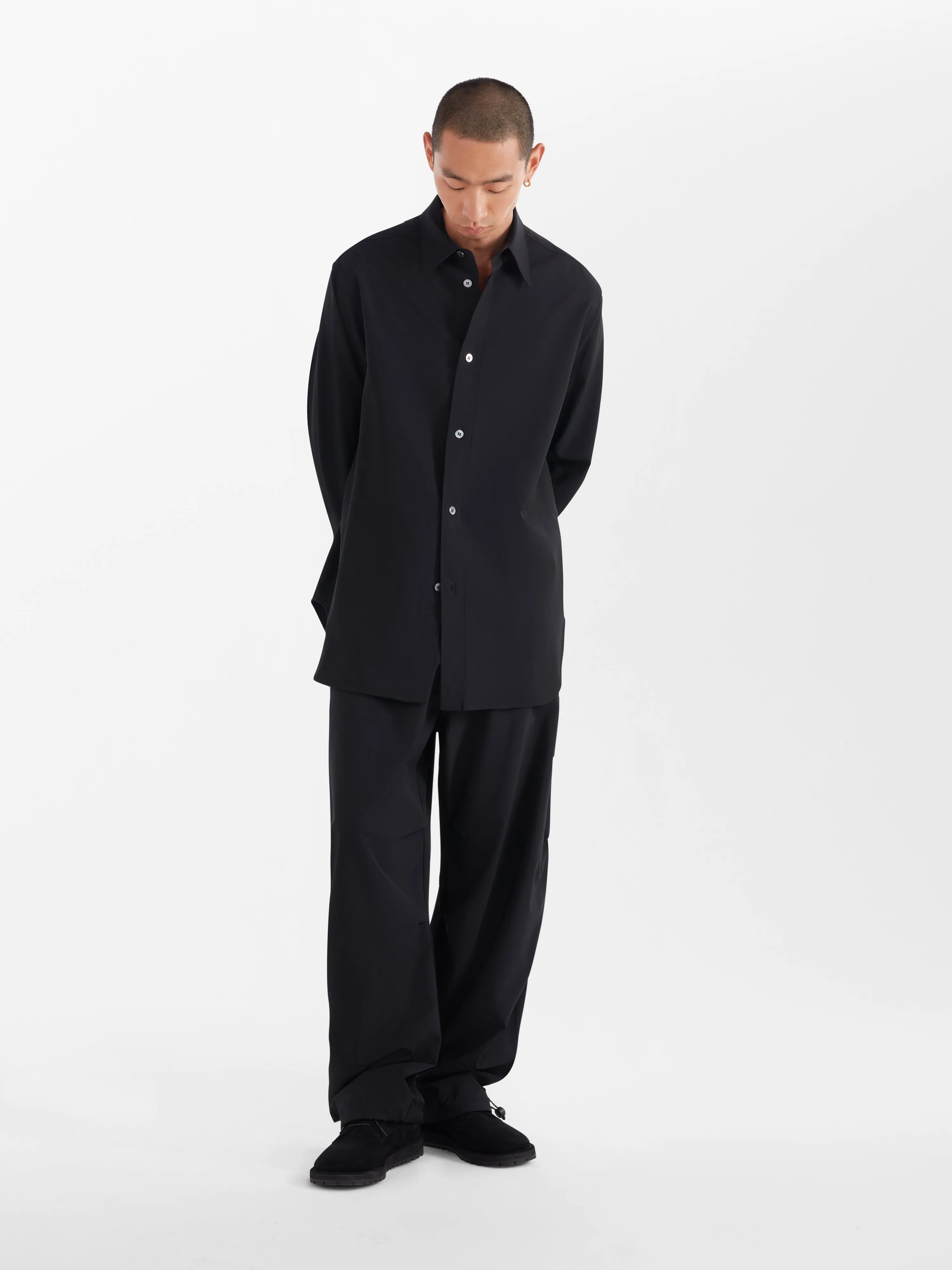 Akako Viscose Shirt in Black sold by Studio Nicholson product image thumbnail 5