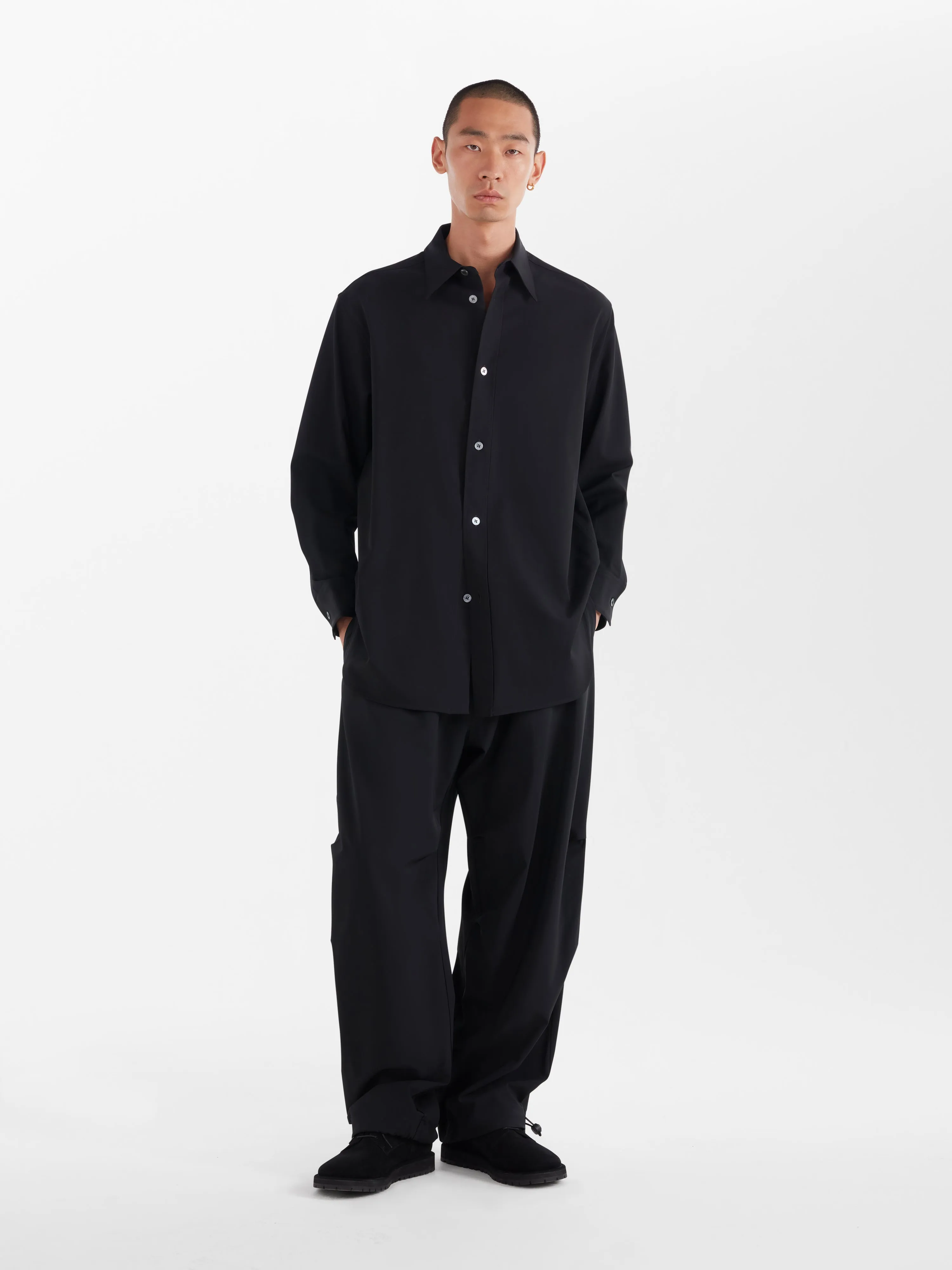 Akako Viscose Shirt in Black sold by Studio Nicholson product image thumbnail 2