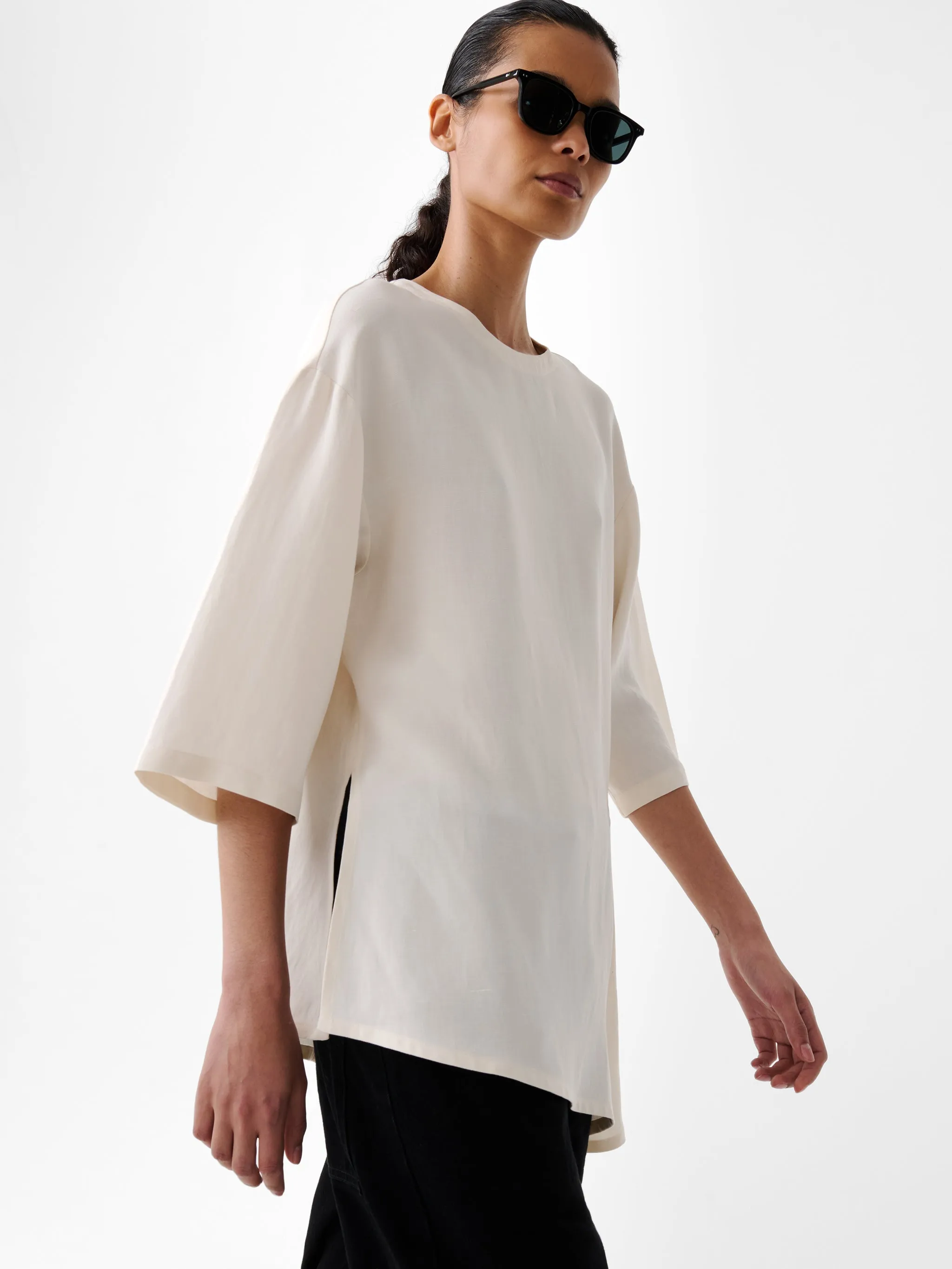 Vichy Top in Chalk sold by Studio Nicholson product image thumbnail 3
