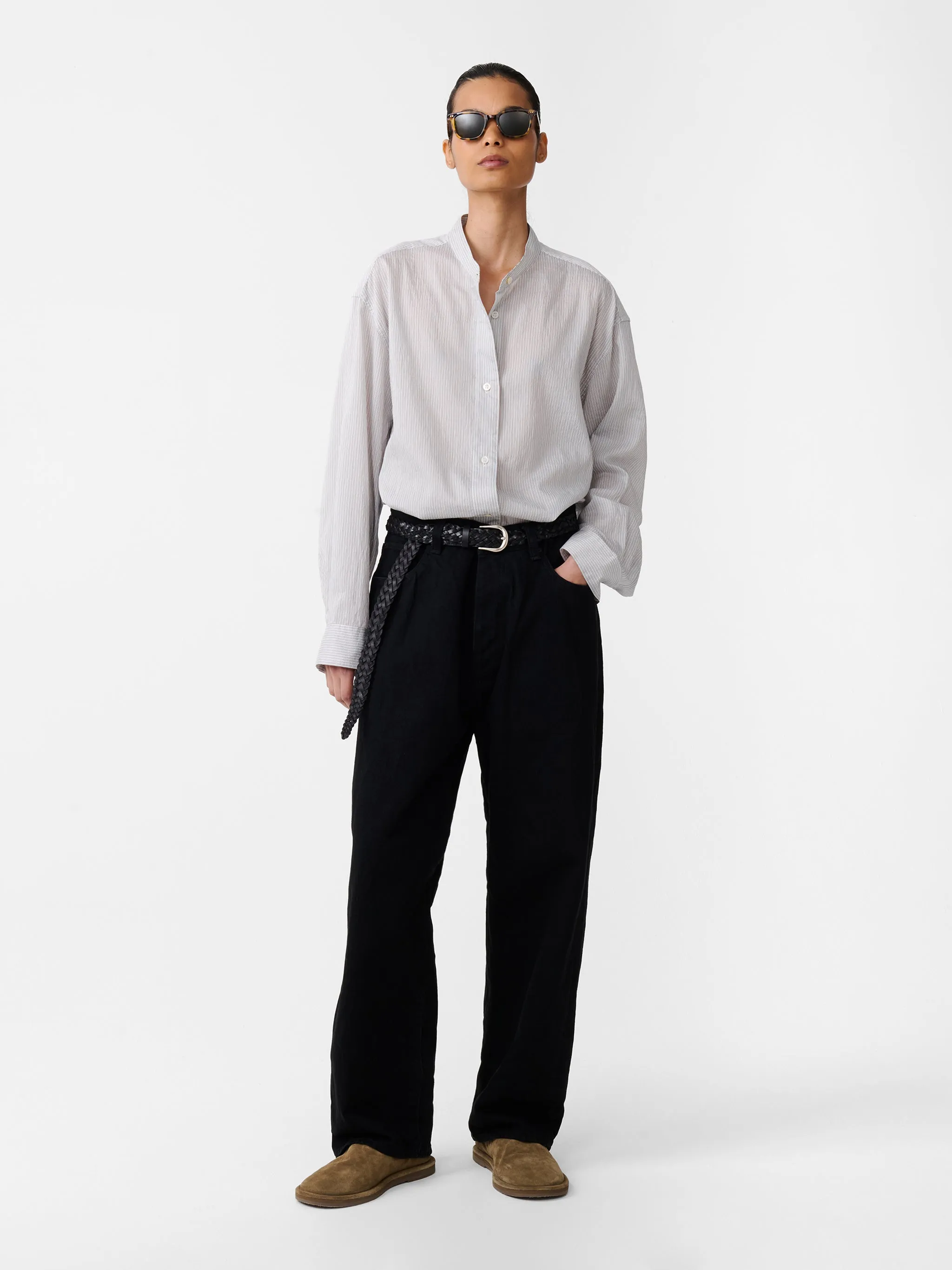 Seb Crinkle Denim Pant in Black sold by Studio Nicholson product image thumbnail 5