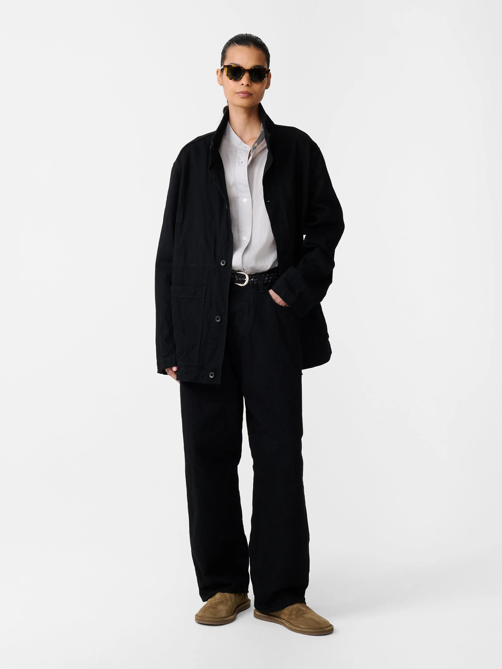 Seb Crinkle Denim Pant in Black sold by Studio Nicholson product image thumbnail 4