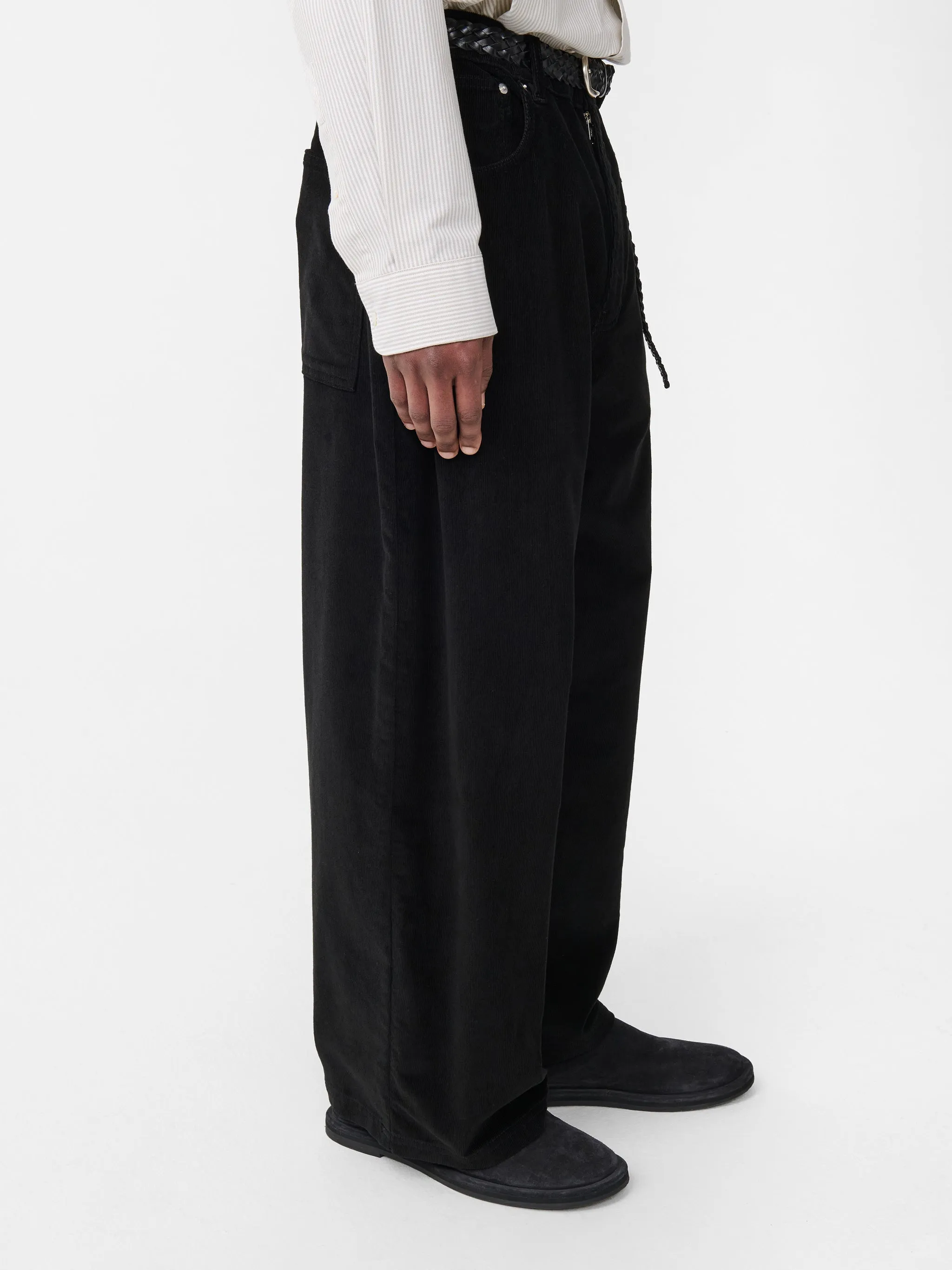 Paolo Corduroy Pant in Black sold by Studio Nicholson product image thumbnail 5