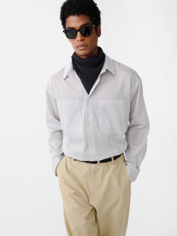 Salin Shirt in Chalk Stripe sold by Studio Nicholson