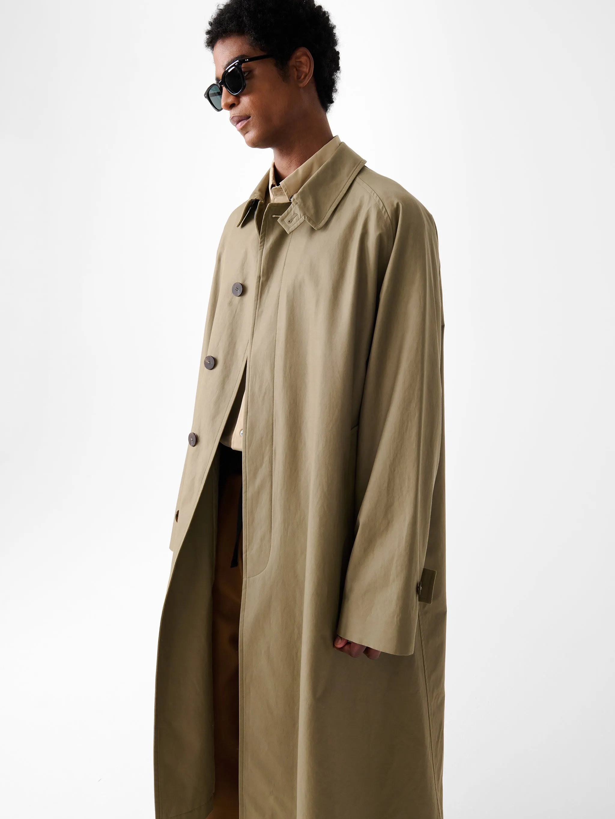 Crowe Coated Cotton Coat in Dark Dusk sold by Studio Nicholson product image thumbnail 4