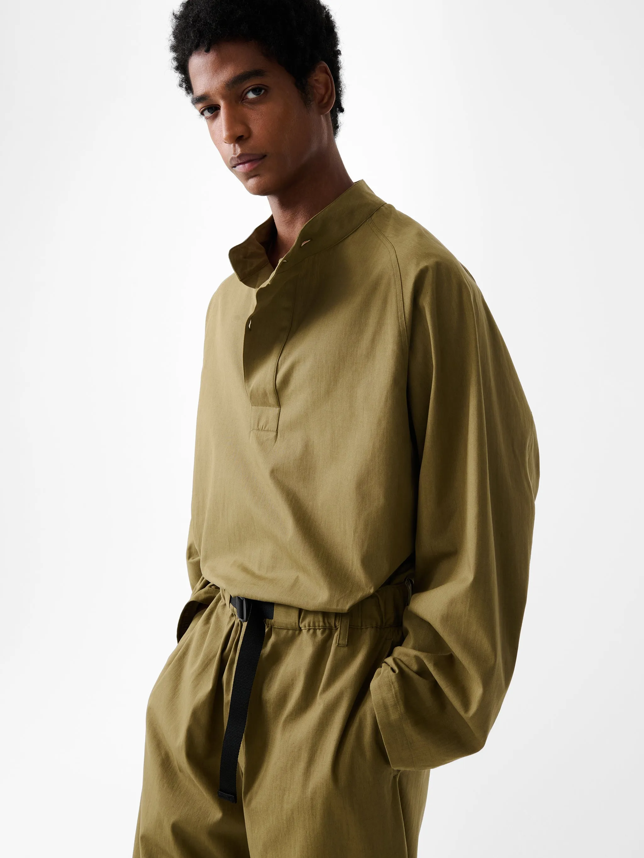Casey Shirt in Military Green sold by Studio Nicholson