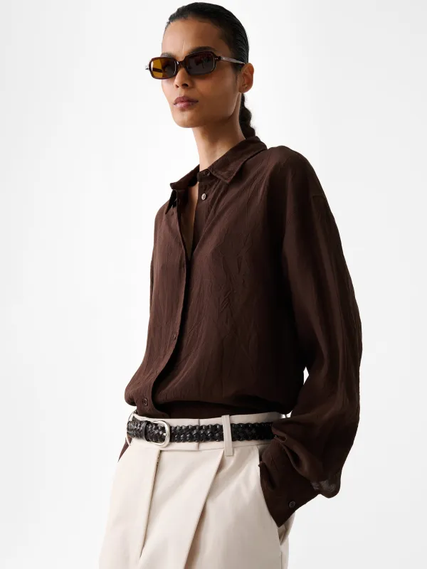 Rouen Shirt in Almond sold by Studio Nicholson