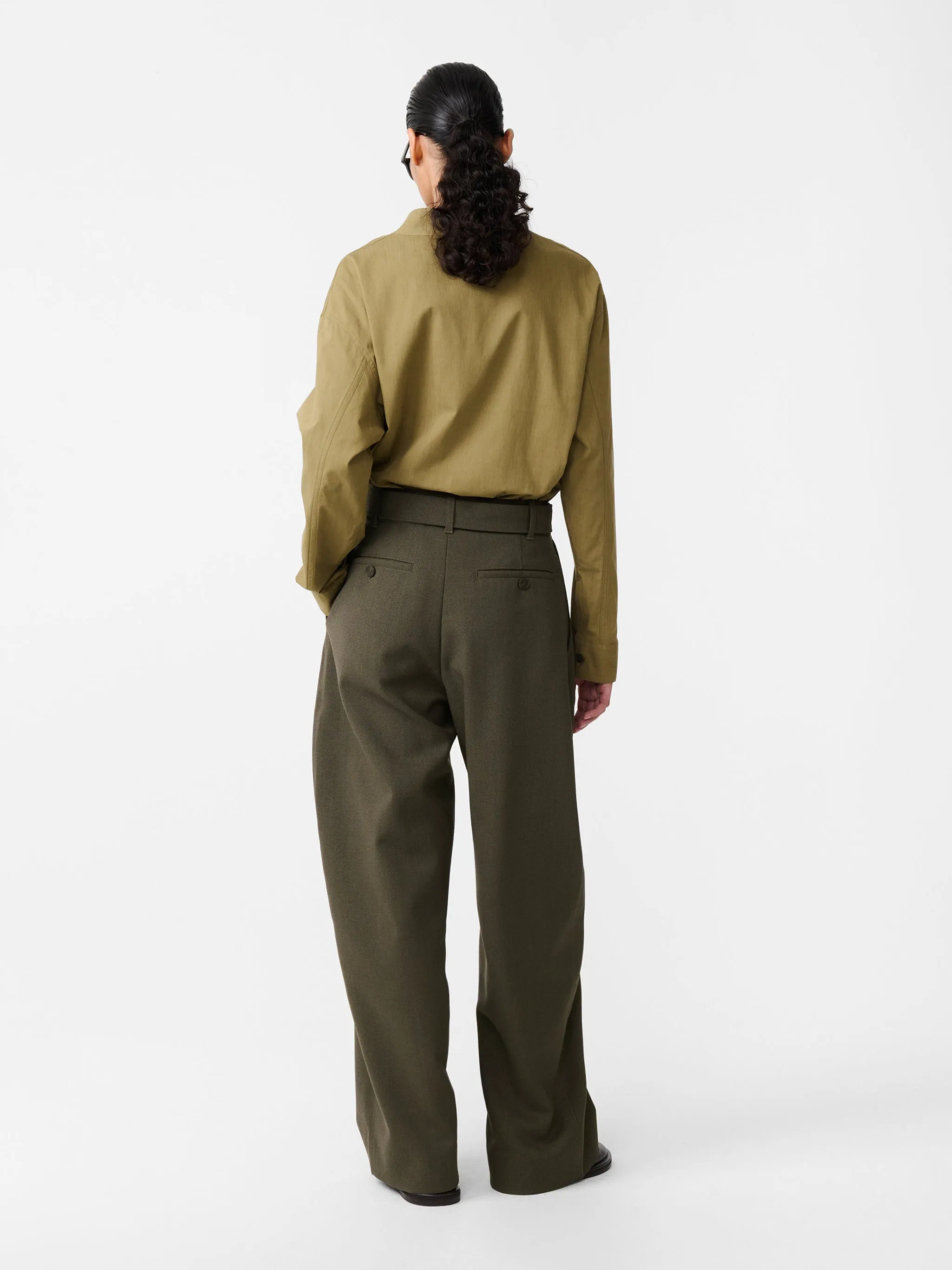 Dimas Shirt in Military Green sold by Studio Nicholson product image thumbnail 5