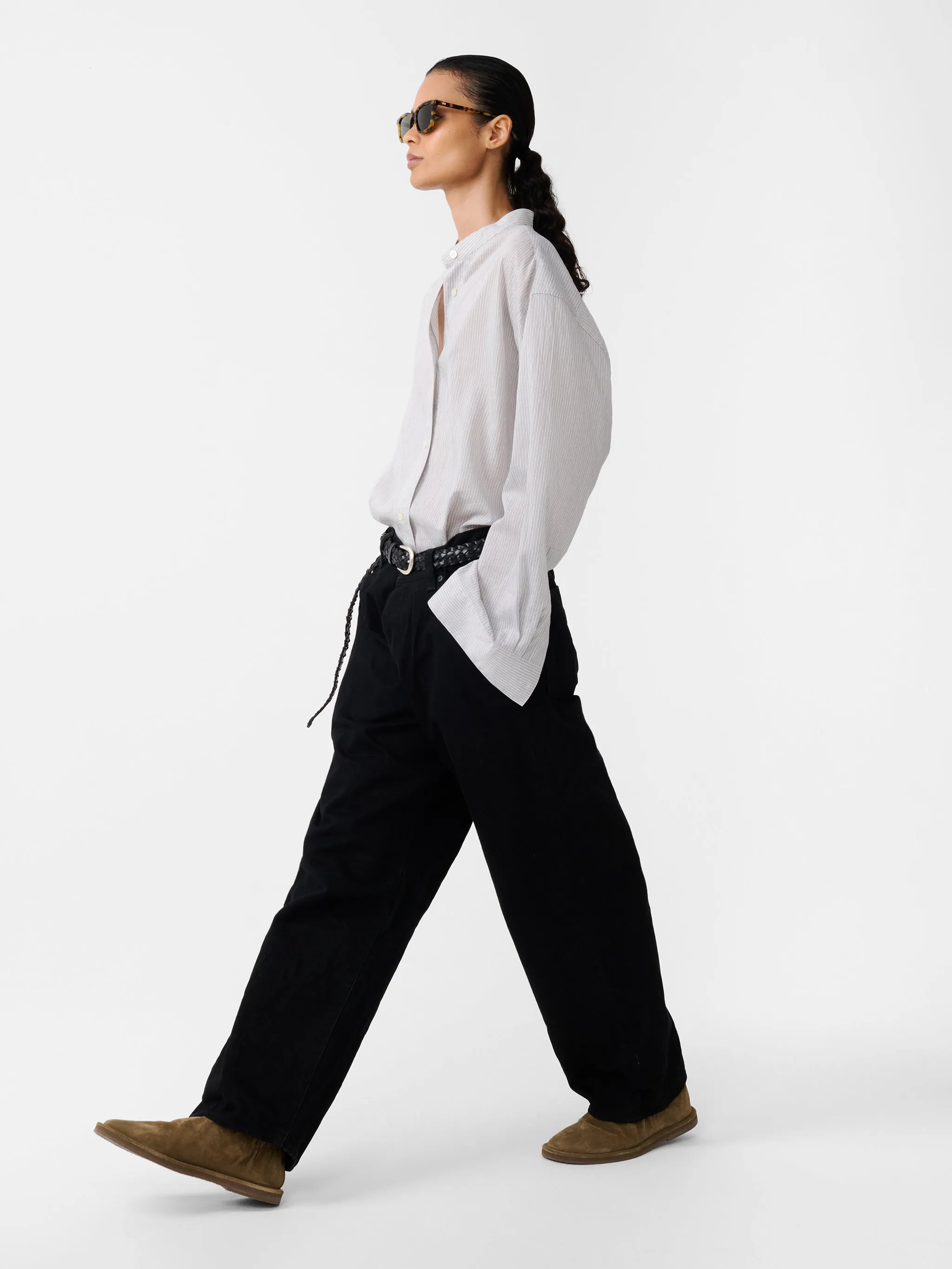 Dilys Shirt in Chalk Stripe sold by Studio Nicholson