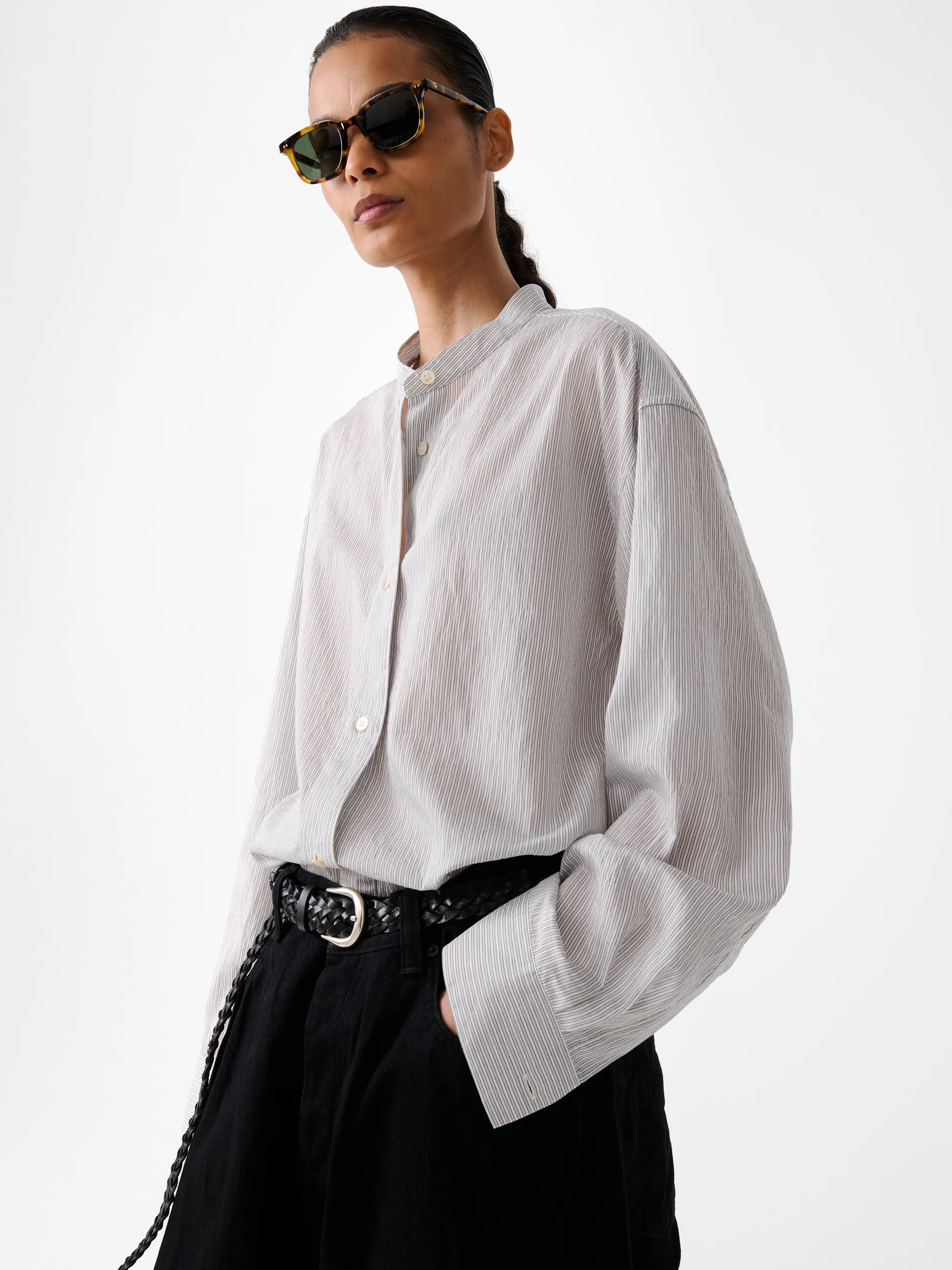Dilys Shirt in Chalk Stripe sold by Studio Nicholson product image thumbnail 2