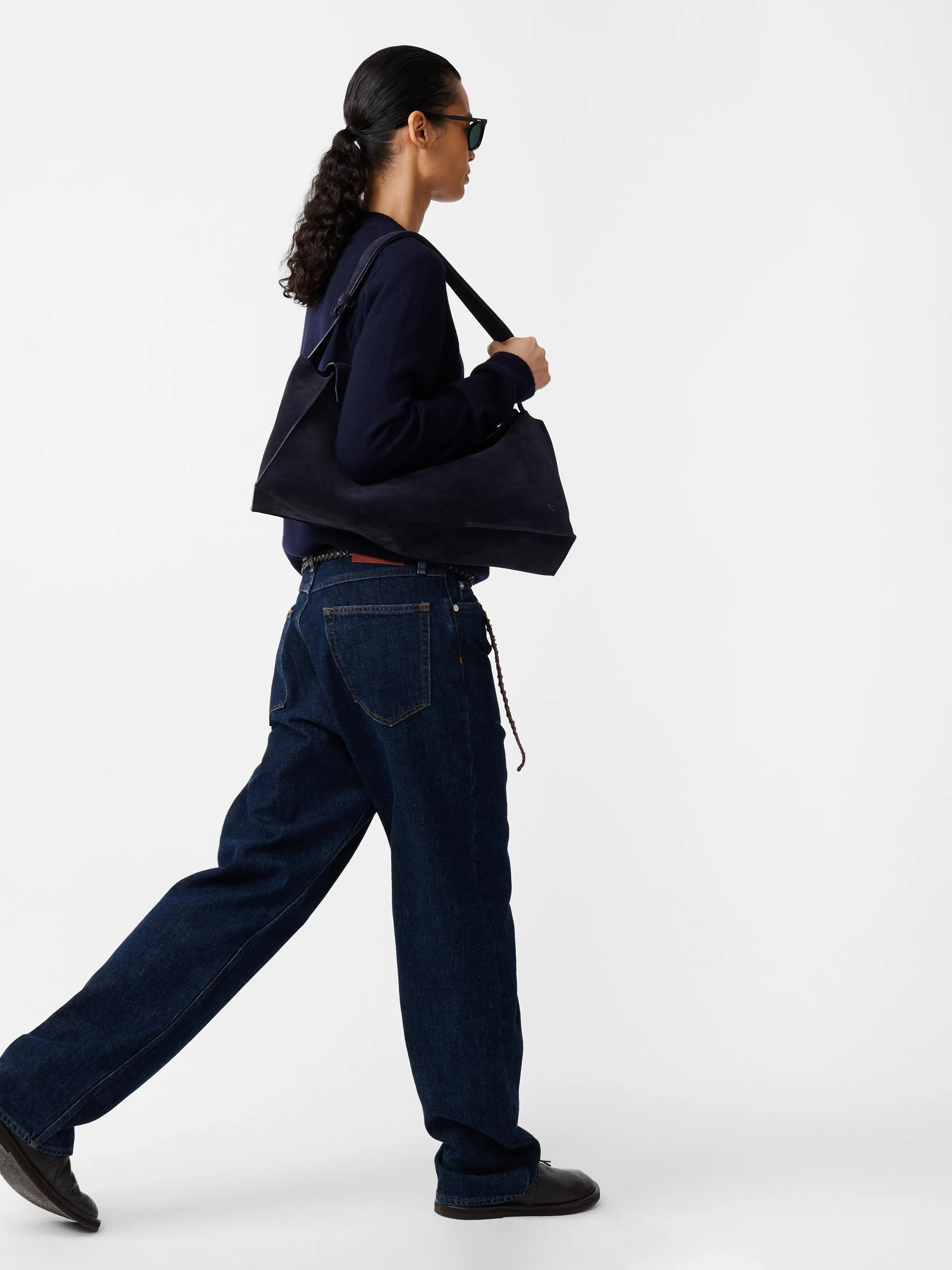 Marylebone Denim Pant in Indigo Light Wash sold by Studio Nicholson product image thumbnail 4