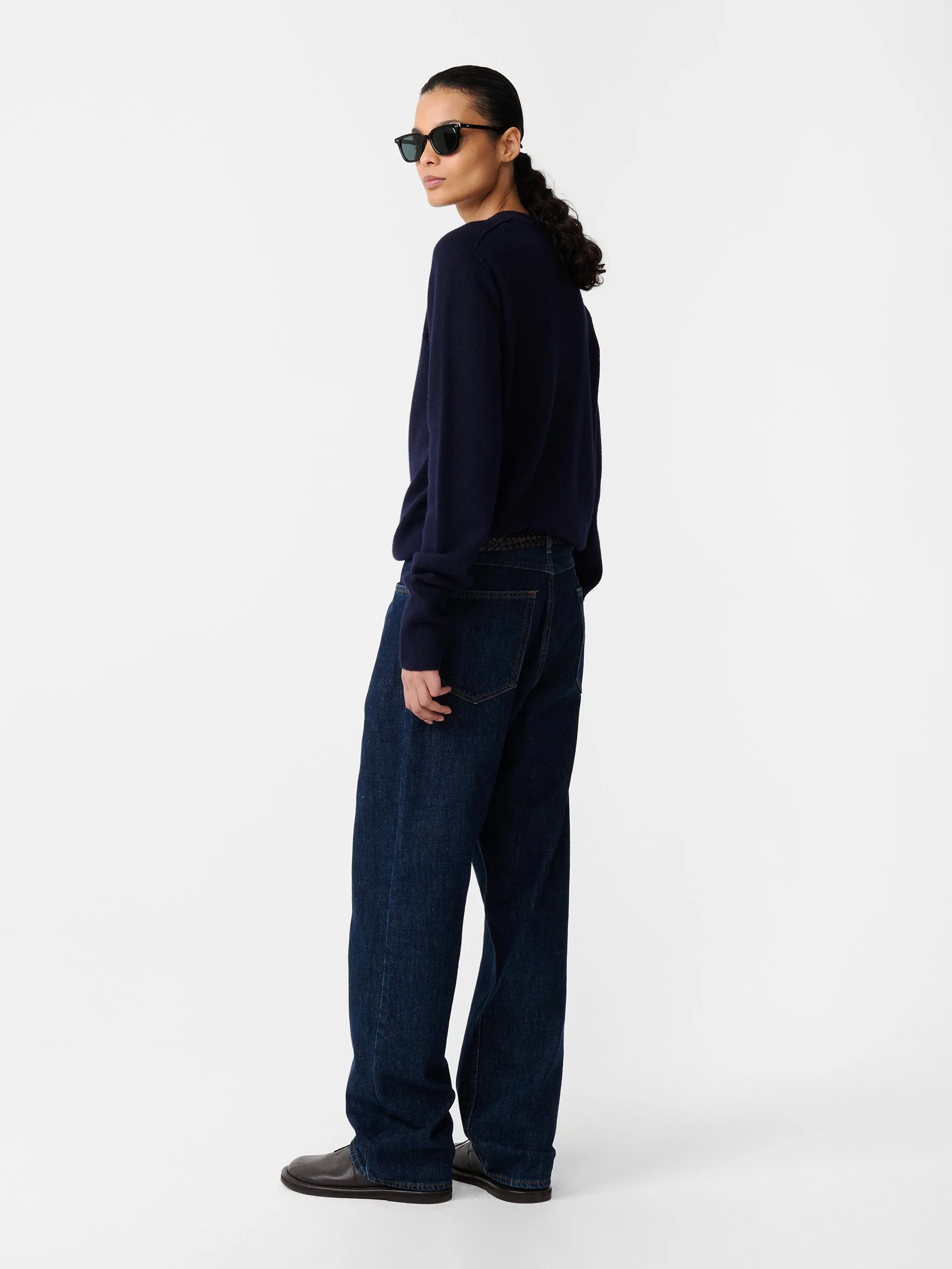 Marylebone Denim Pant in Indigo Light Wash sold by Studio Nicholson product image thumbnail 5