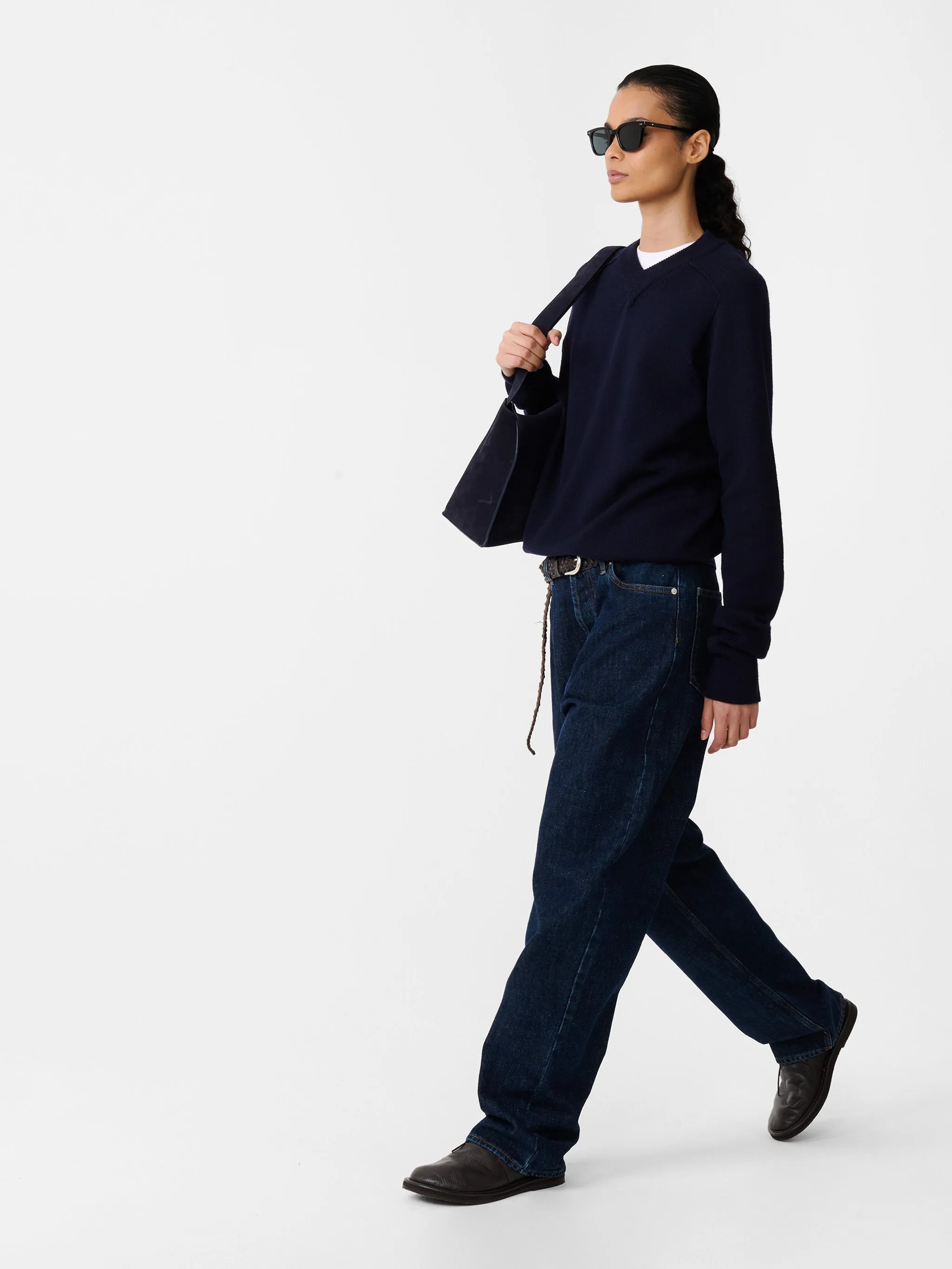 Marylebone Denim Pant in Indigo Light Wash sold by Studio Nicholson product image thumbnail 3