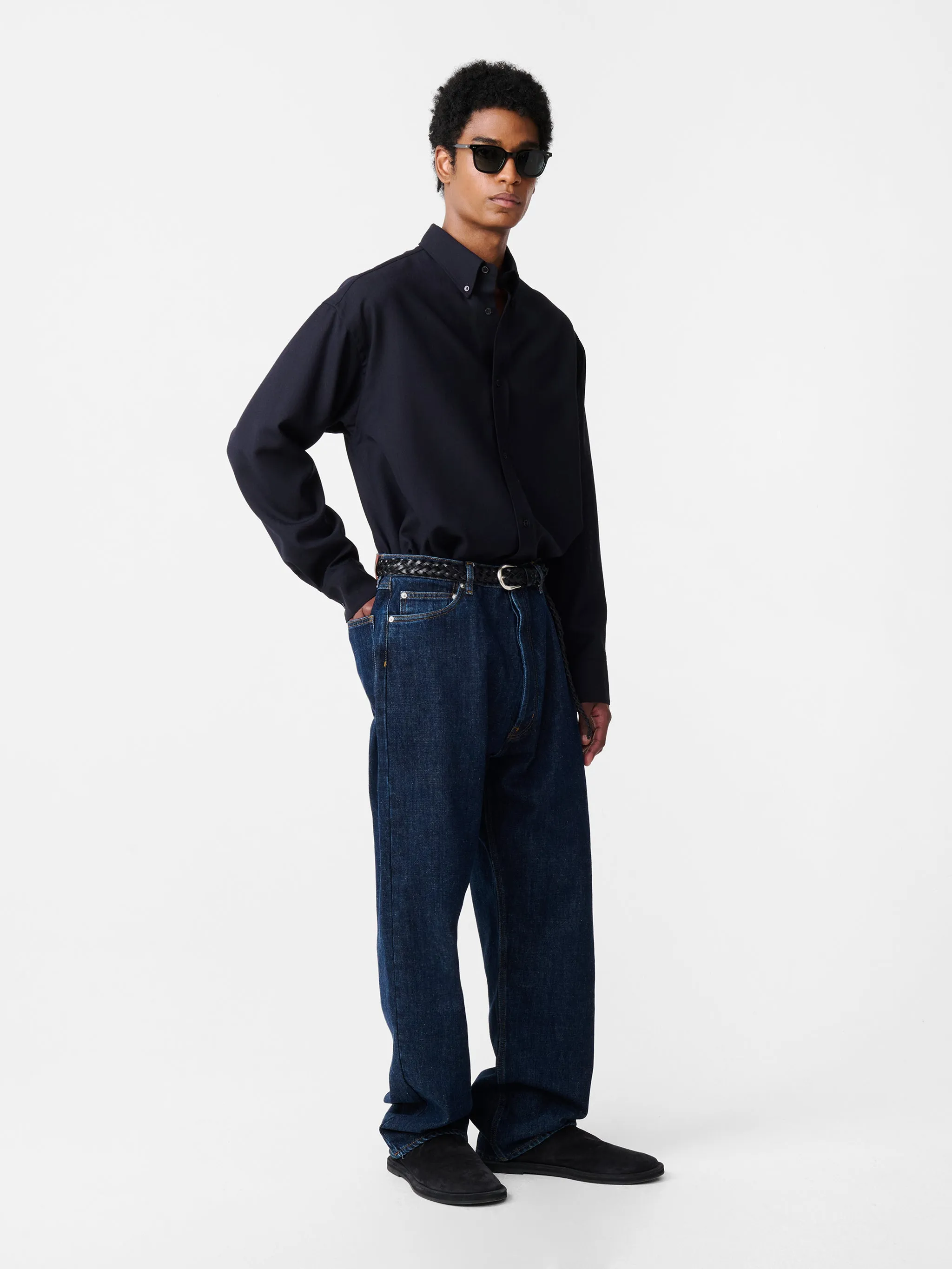Marylebone Denim Pant in Indigo Light Wash sold by Studio Nicholson product image thumbnail 2