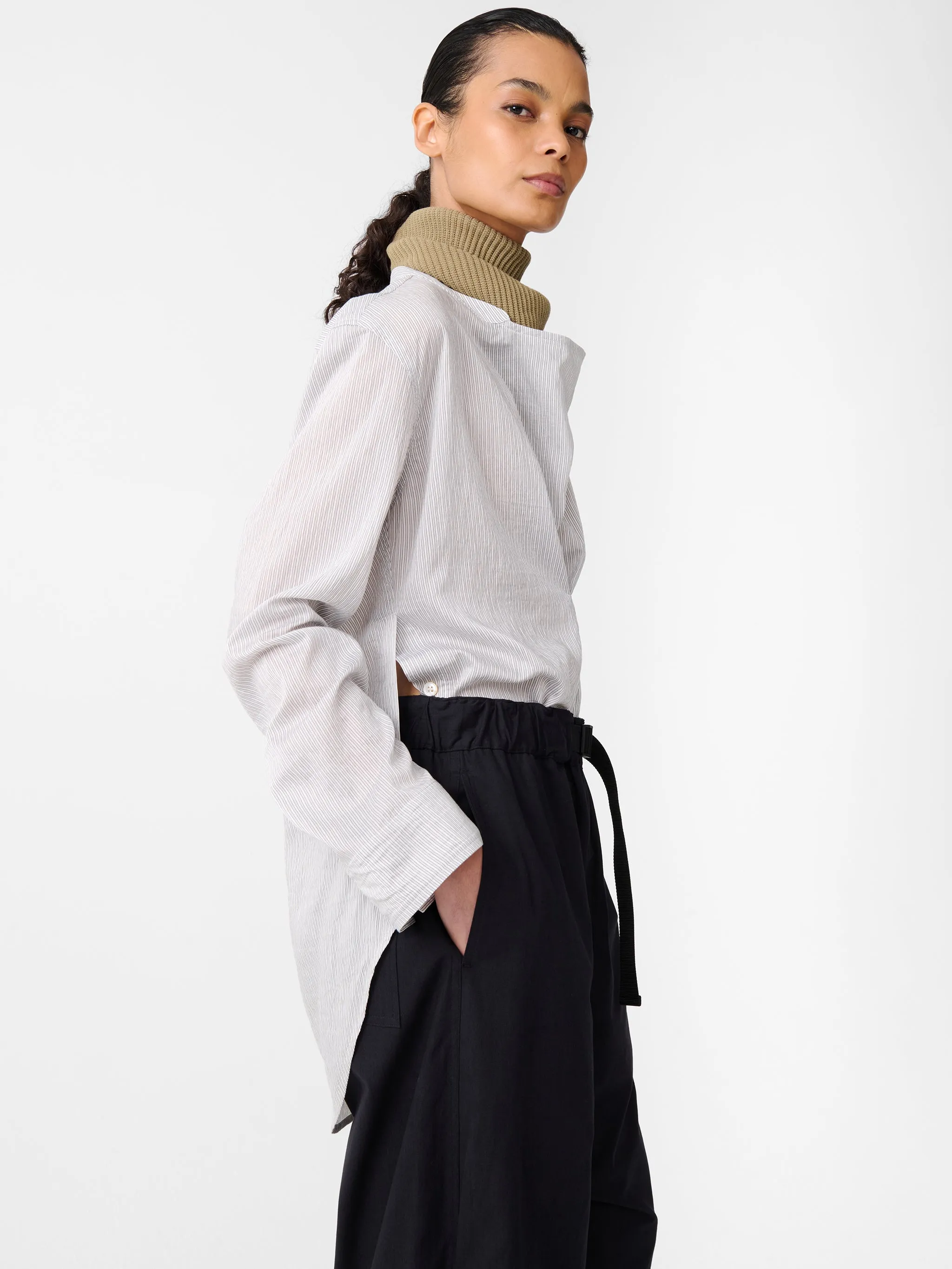 Isos Knit Scarf in Military Green sold by Studio Nicholson product image thumbnail 3