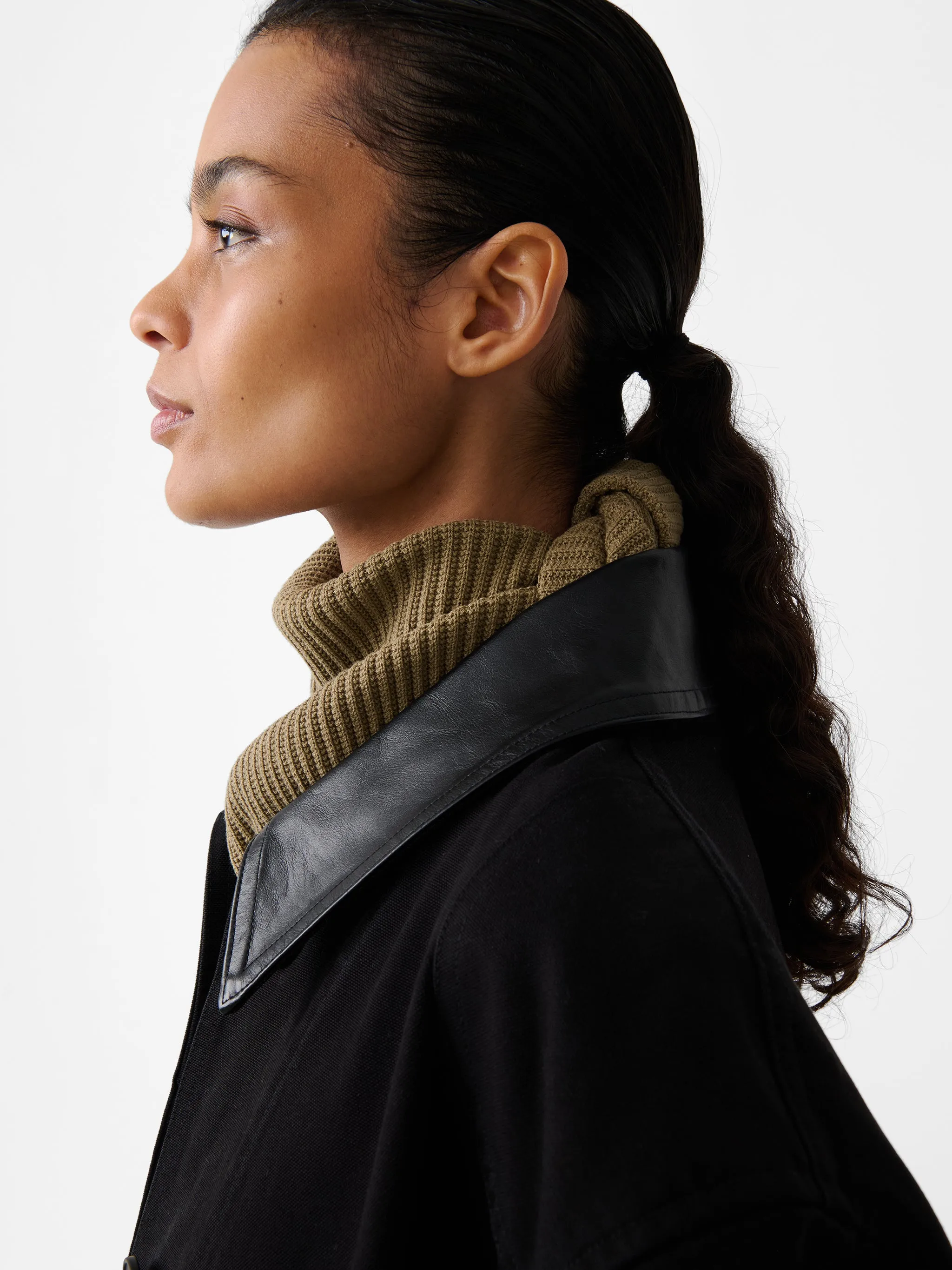 Isos Knit Scarf in Military Green sold by Studio Nicholson product image thumbnail 2