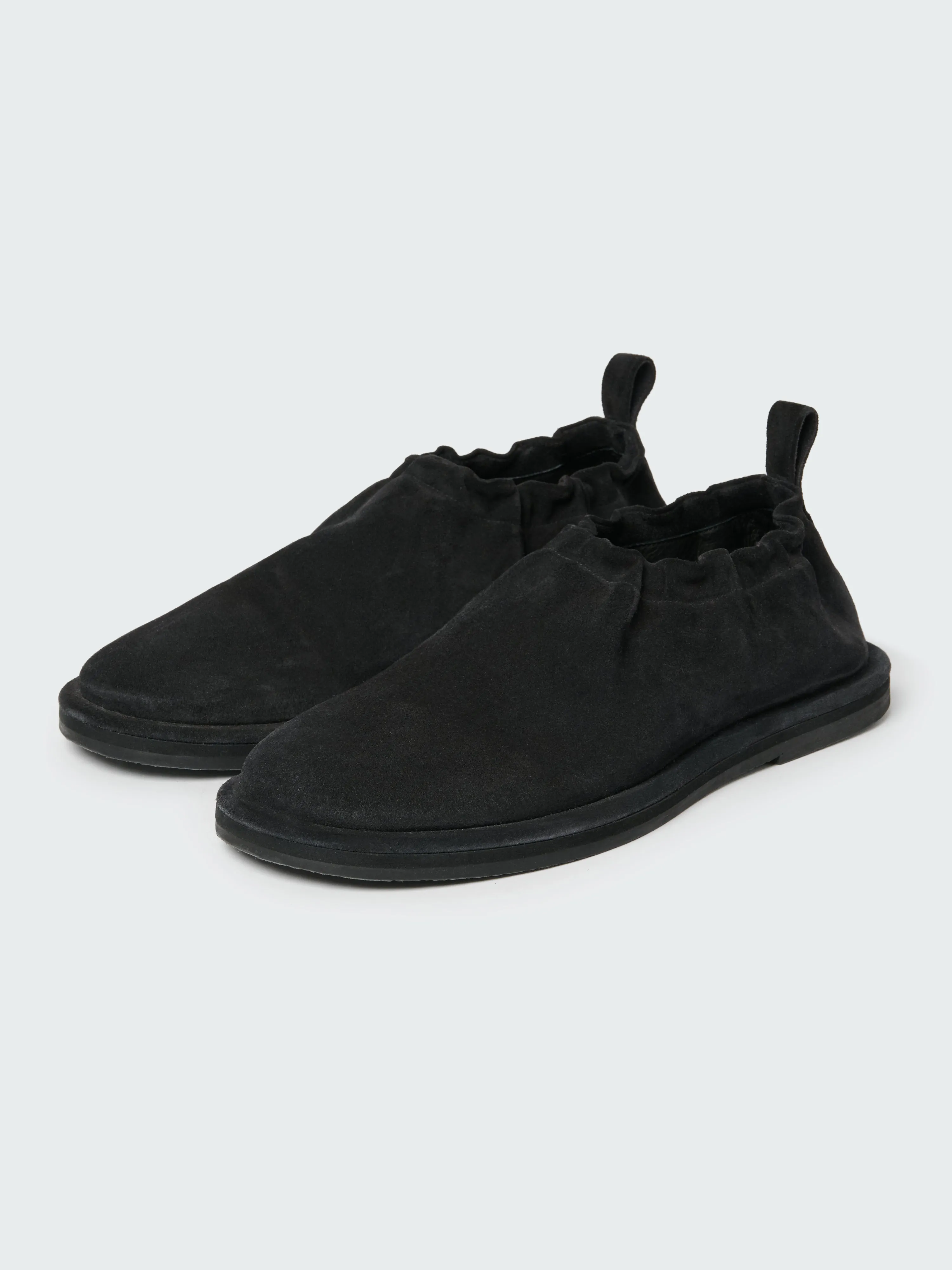 Men's Korine Suede Shoe in Offblack sold by Studio Nicholson
