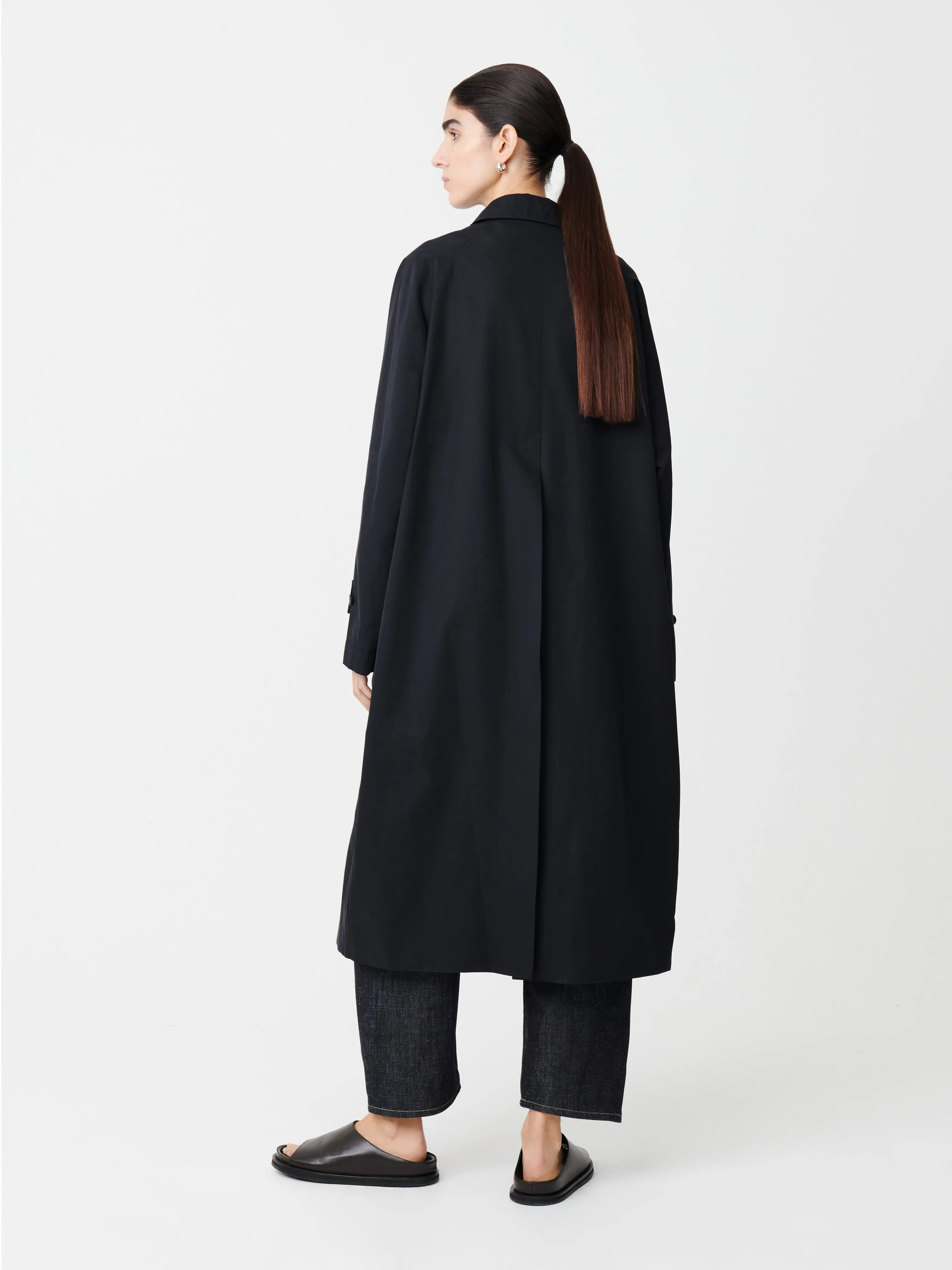 Holin Technical Cotton Coat in Dark Navy sold by Studio Nicholson product image thumbnail 4