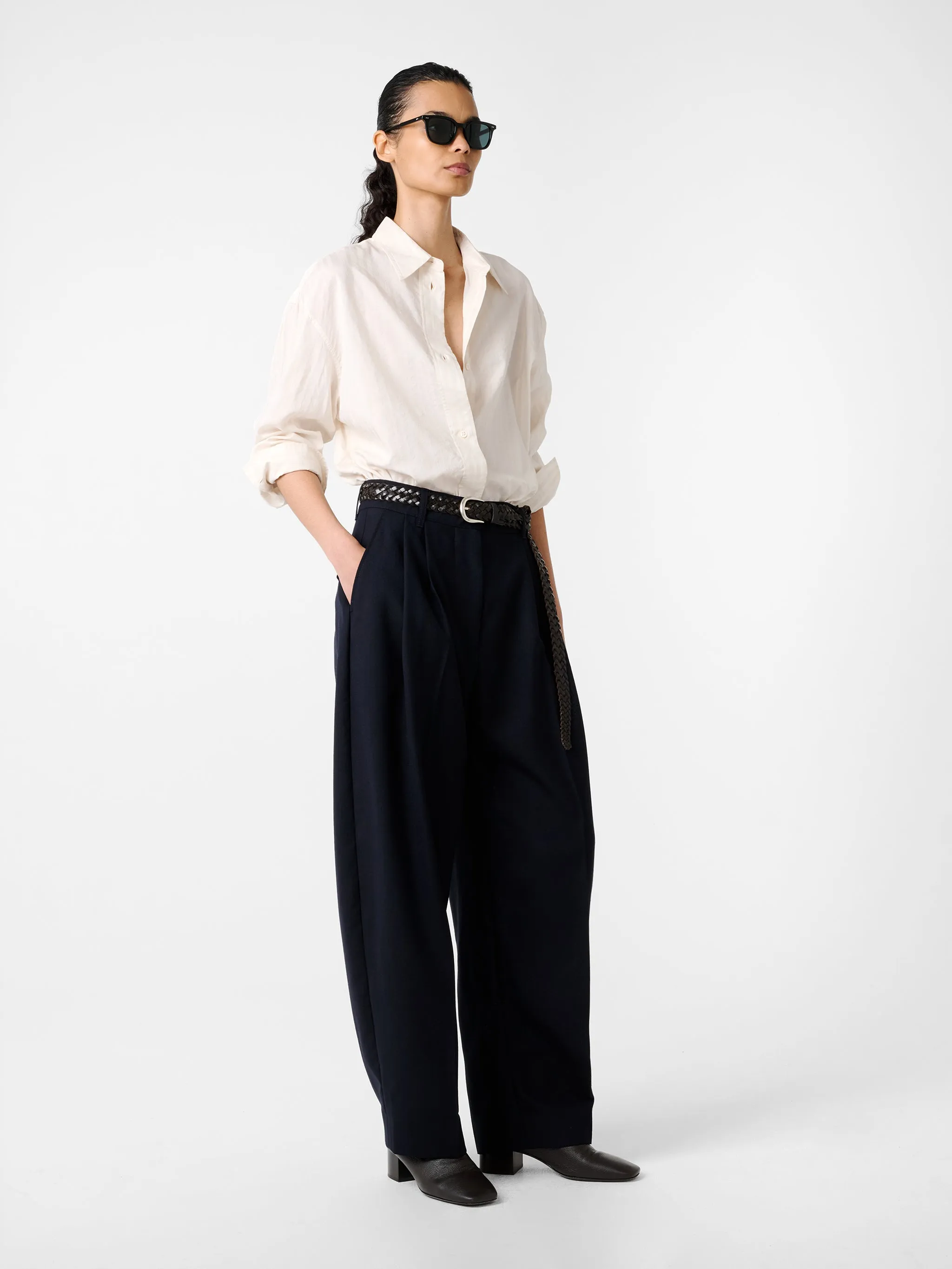 Acuna Heritage Wool Pant in Darkest Navy sold by Studio Nicholson product image thumbnail 3