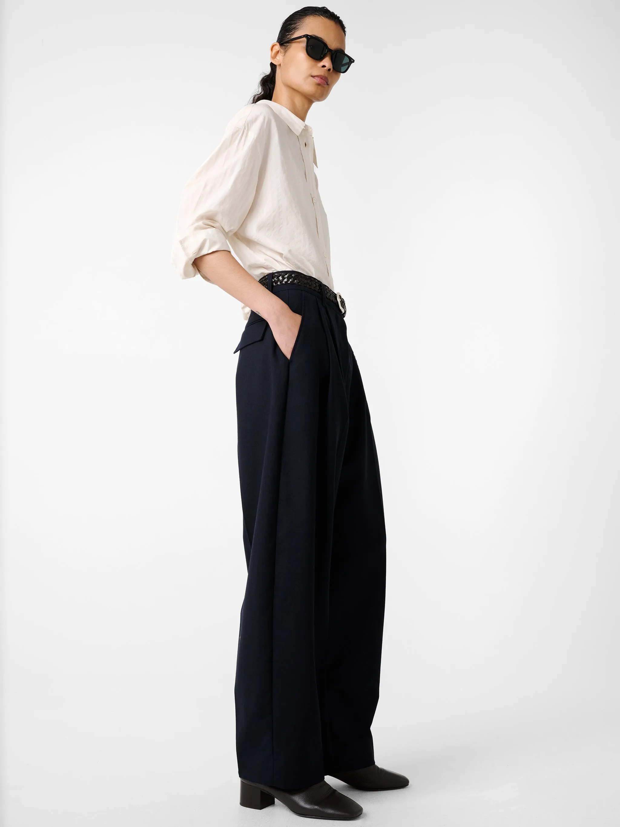 Acuna Heritage Wool Pant in Darkest Navy sold by Studio Nicholson product image thumbnail 2