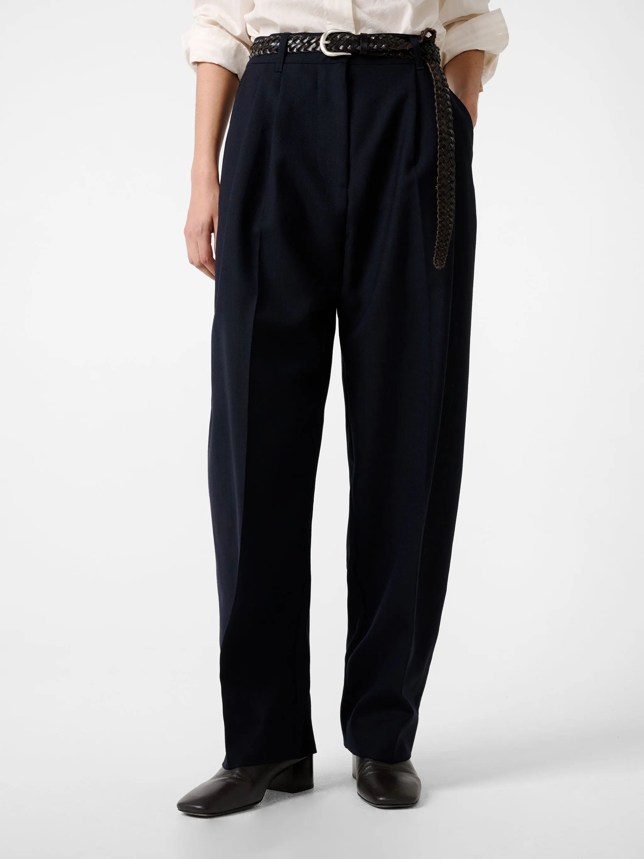 Acuna Heritage Wool Pant in Darkest Navy sold by Studio Nicholson product image thumbnail 4