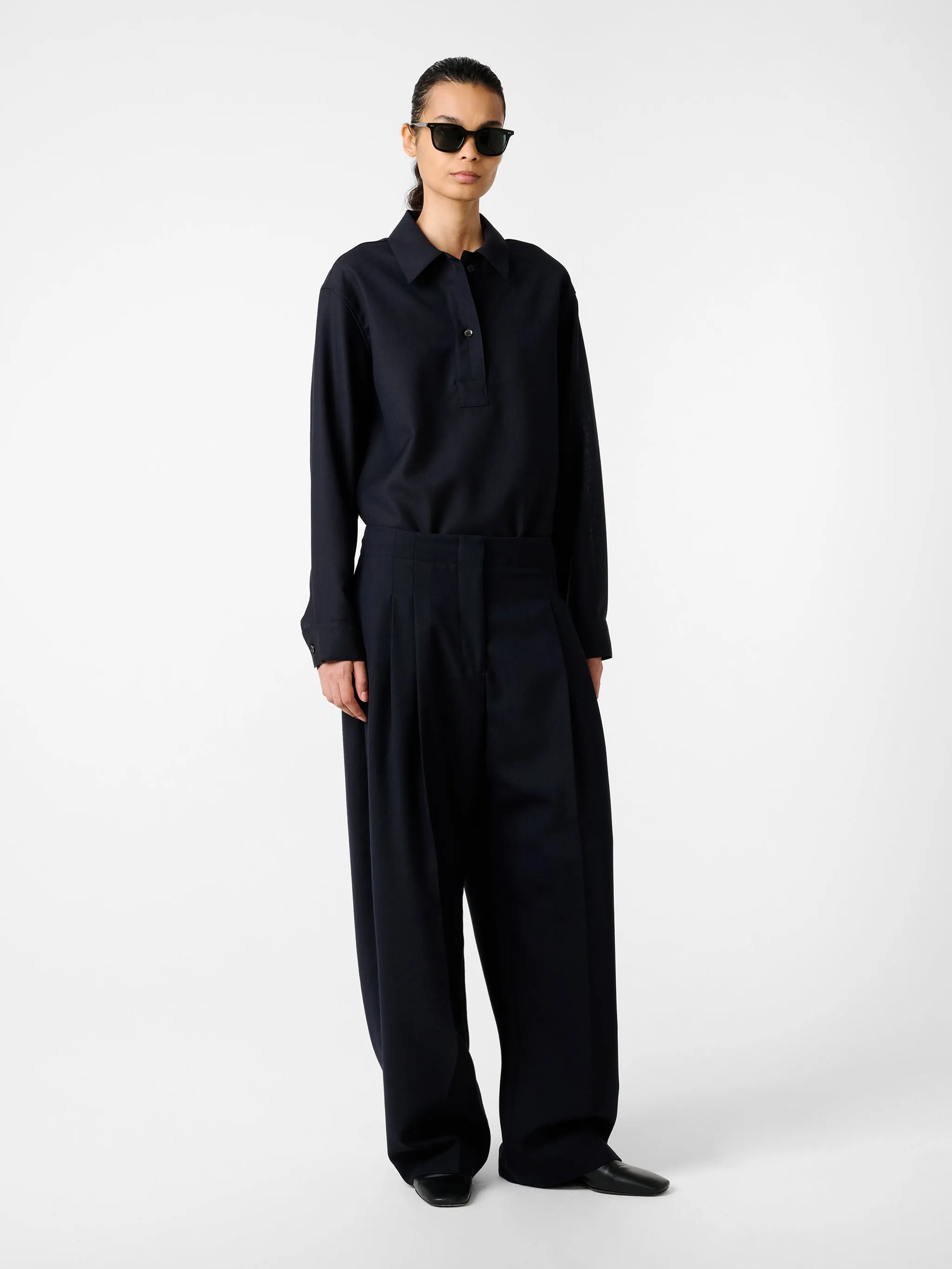 Lira Pant in Darkest Navy sold by Studio Nicholson
