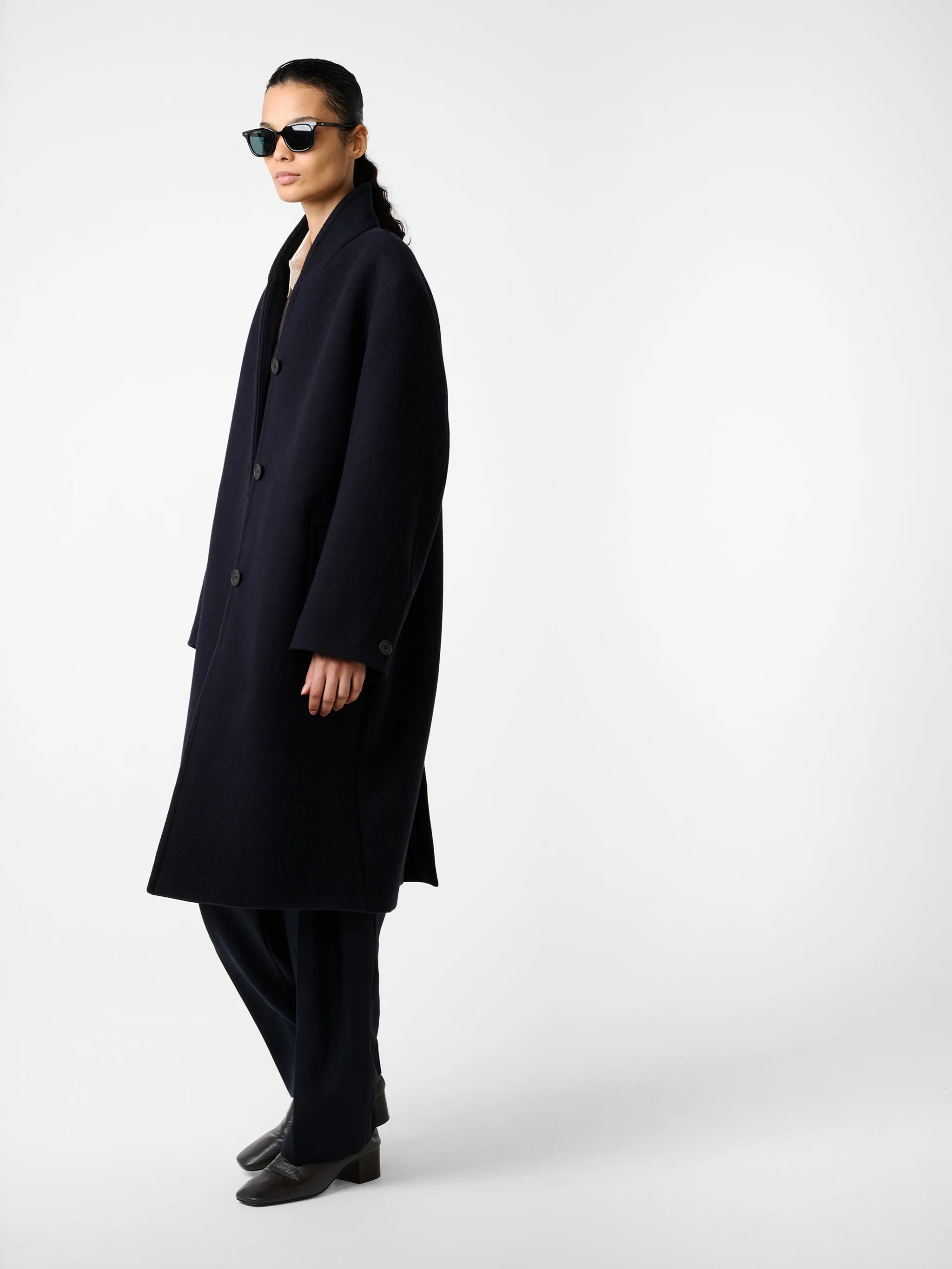Morro Coat in Dark Navy sold by Studio Nicholson product image thumbnail 4