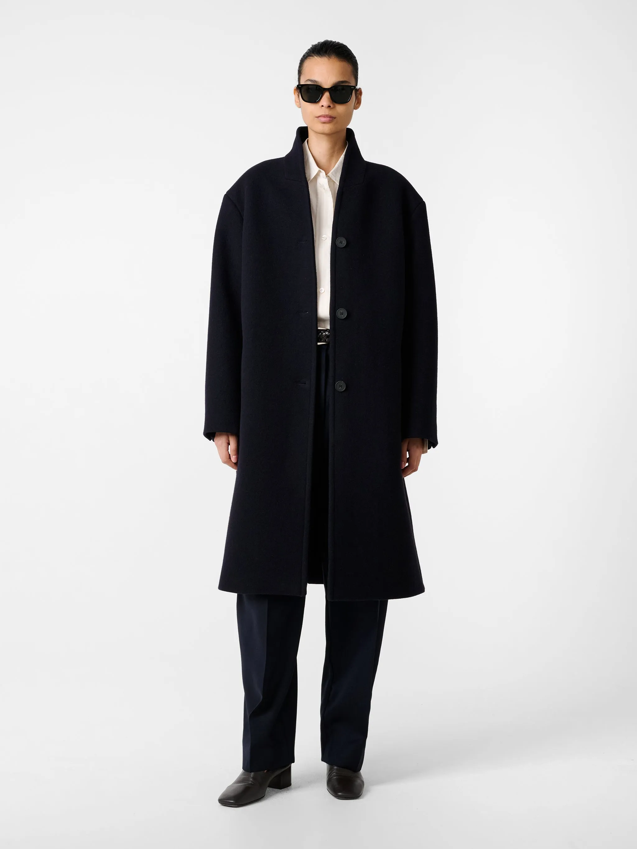 Morro Coat in Dark Navy sold by Studio Nicholson product image thumbnail 2