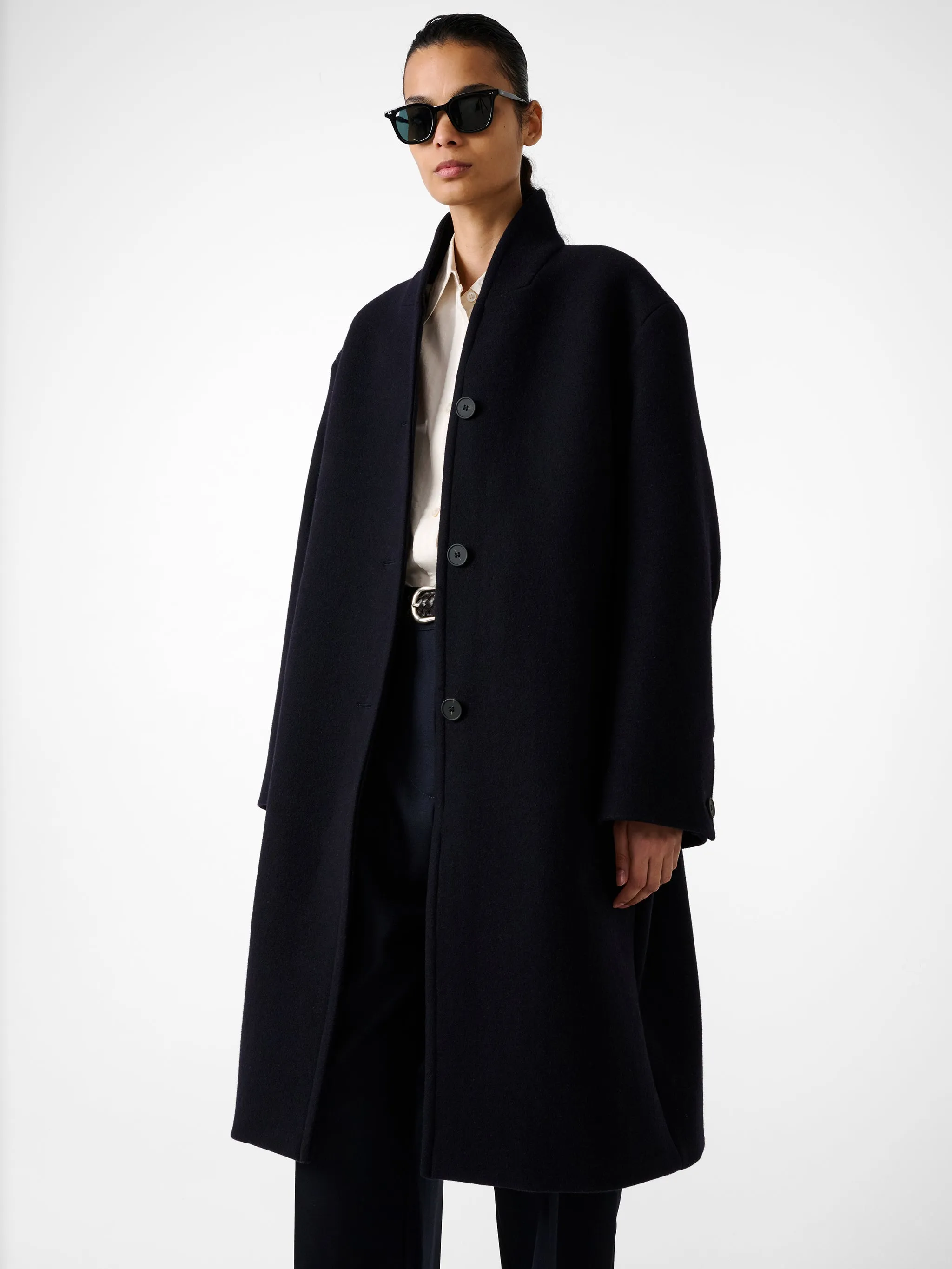 Morro Coat in Dark Navy sold by Studio Nicholson product image thumbnail 5