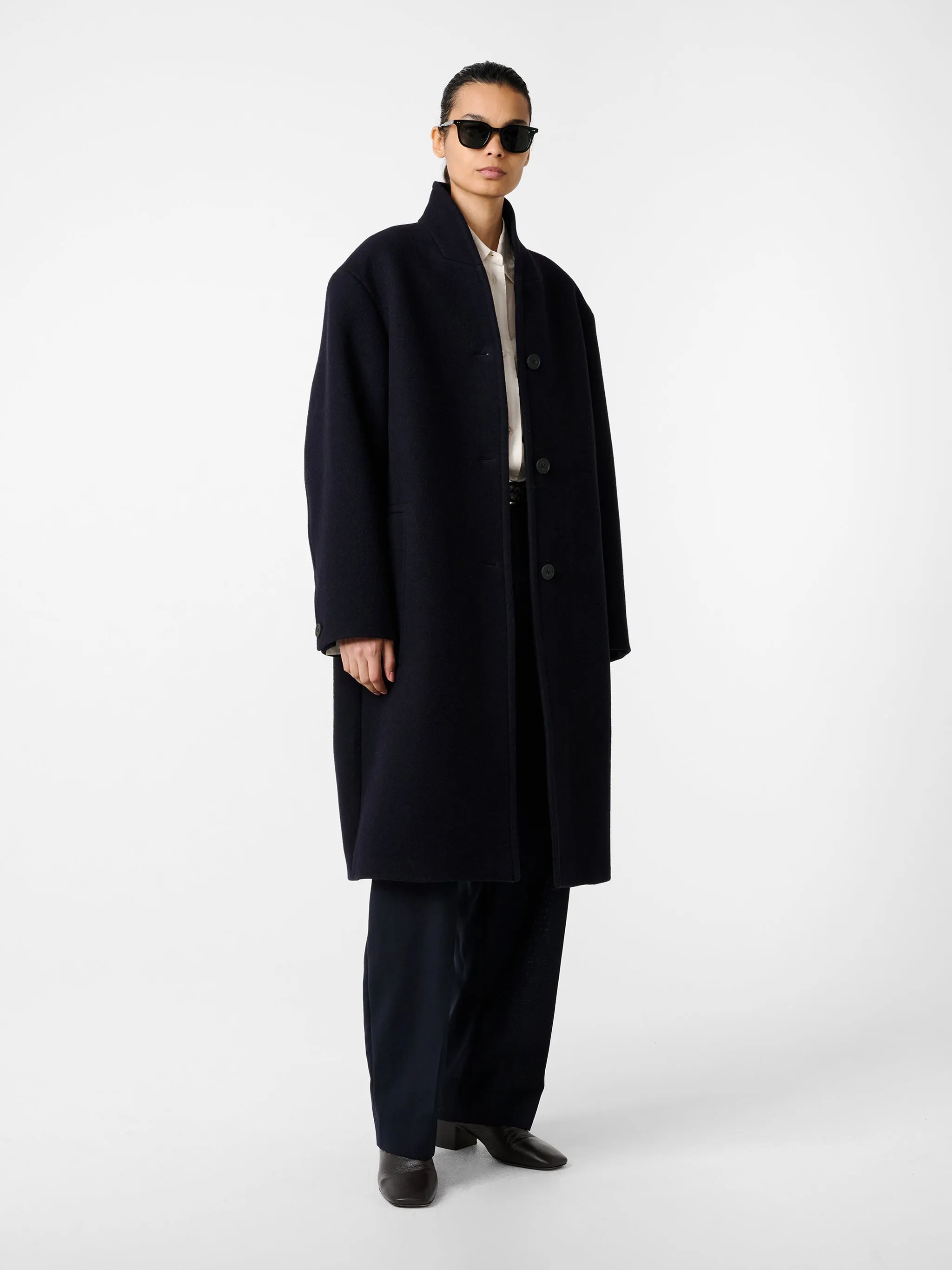 Morro Coat in Dark Navy sold by Studio Nicholson product image thumbnail 3