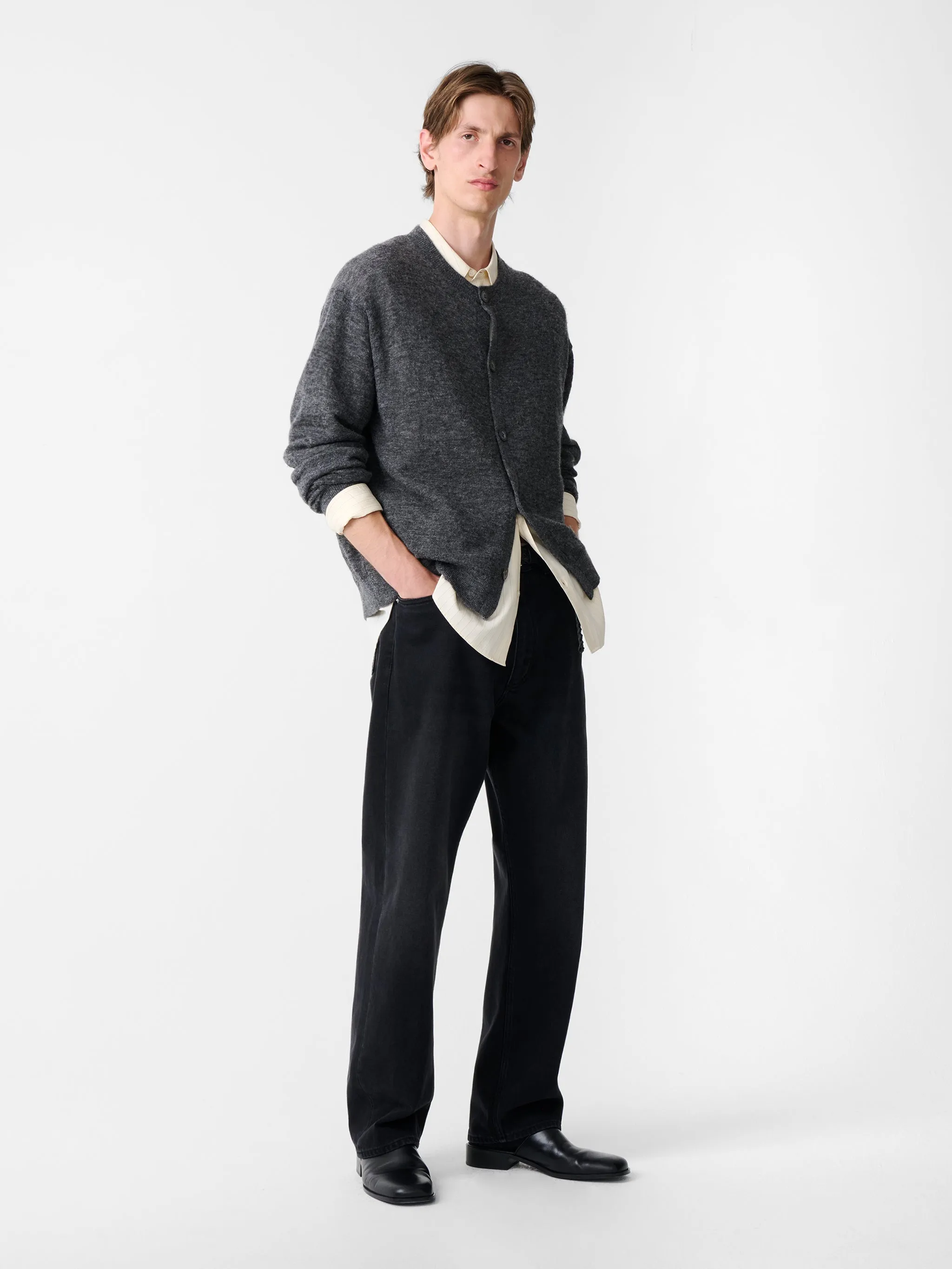 Andres Knit in Charcoal Marl sold by Studio Nicholson product image thumbnail 3