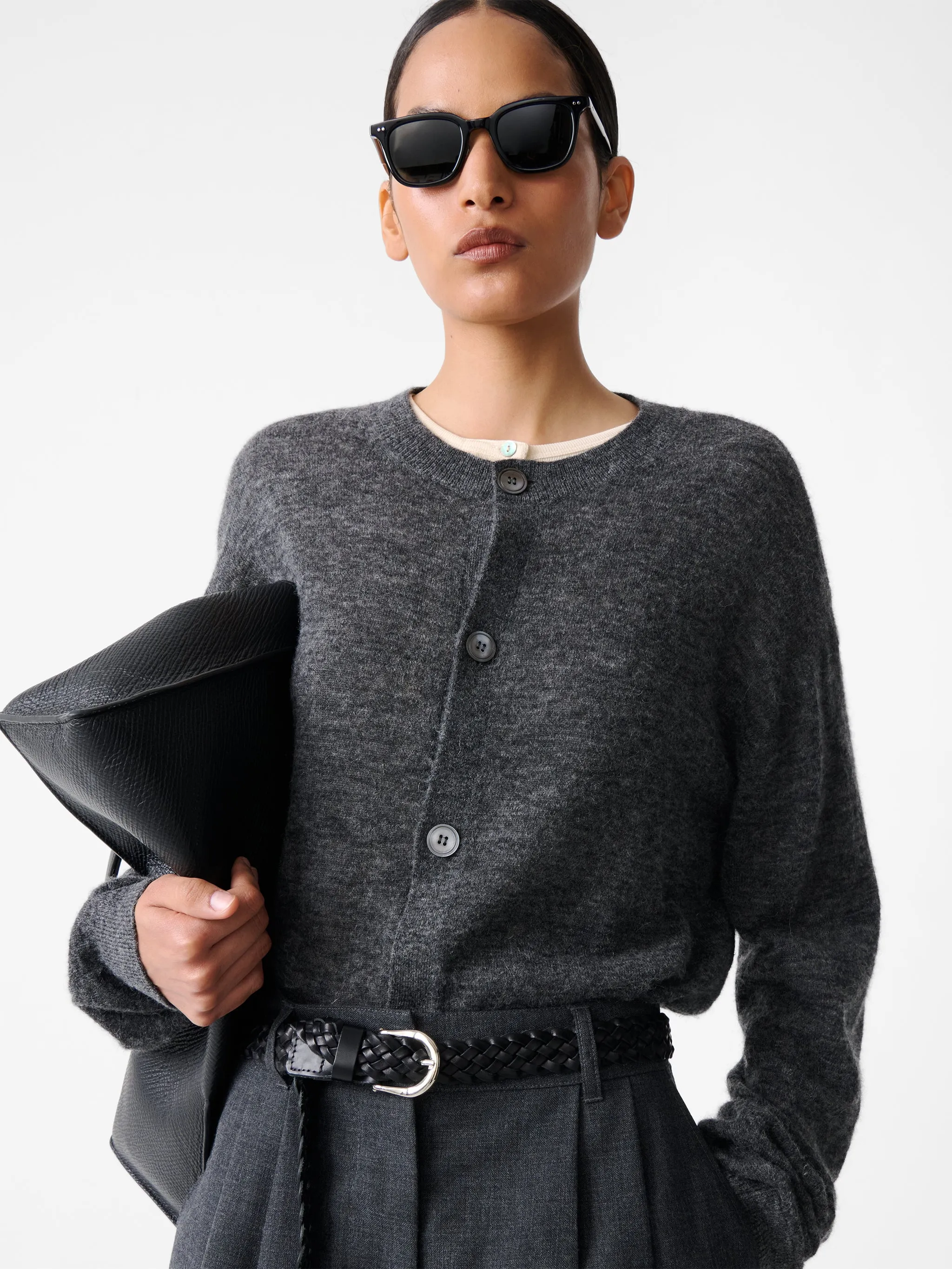 Andres Knit in Charcoal Marl sold by Studio Nicholson product image thumbnail 4